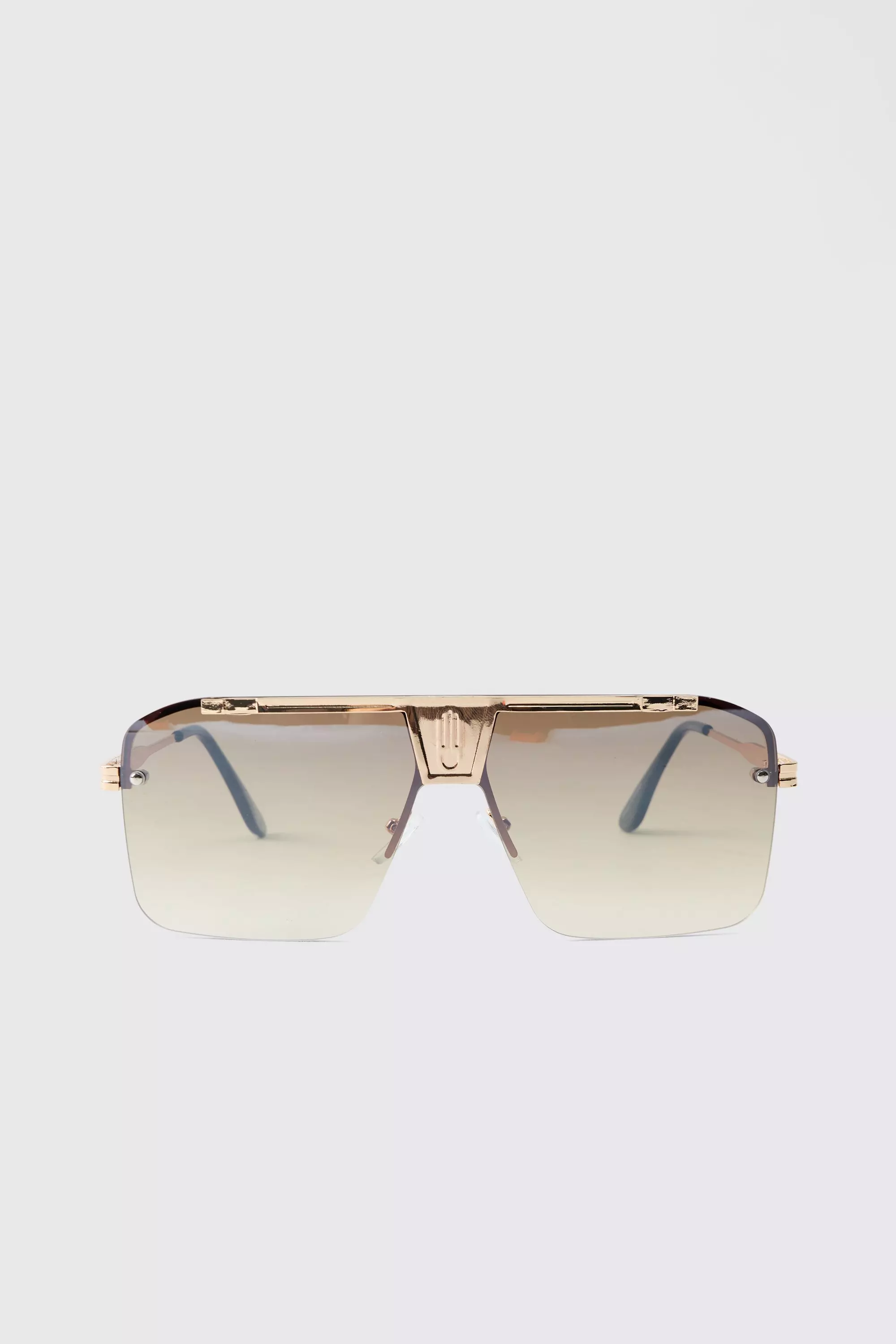 Visor-Sonnenbrille mit Metall-Detail, Gold alternatives Bild