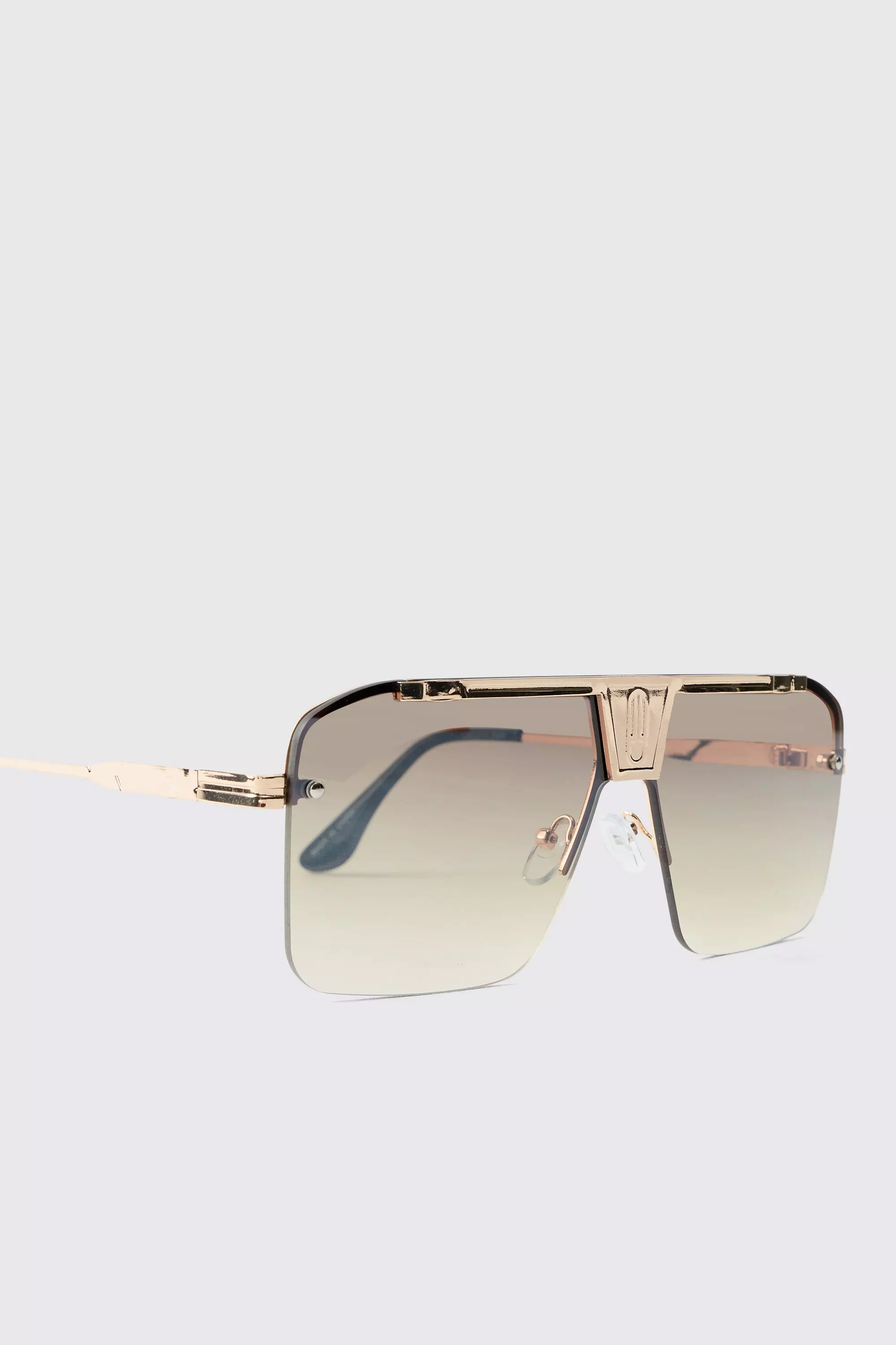 Visor-Sonnenbrille mit Metall-Detail, Gold alternatives Bild
