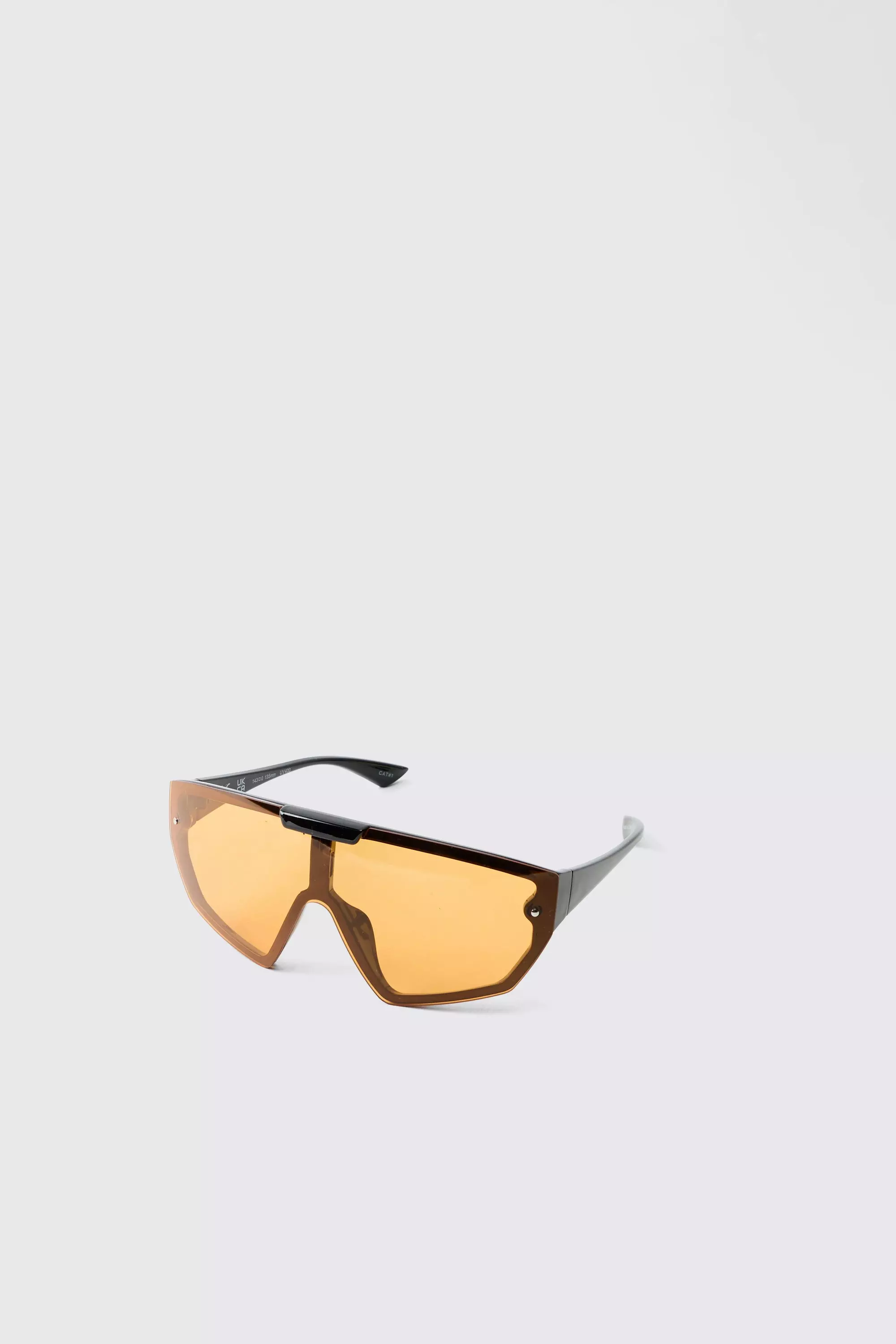 Contrast Lense Plastic Visor Sunglasses Yellow