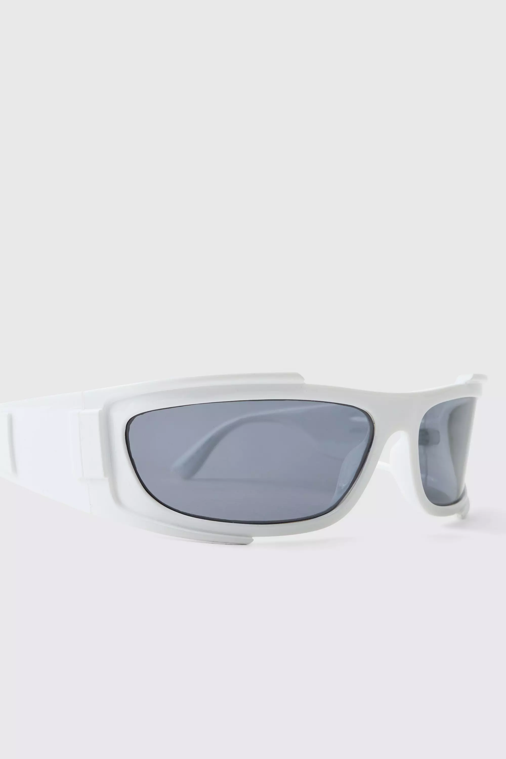 Weiße eckige Plastik-Sonnenbrille, White alternatives Bild