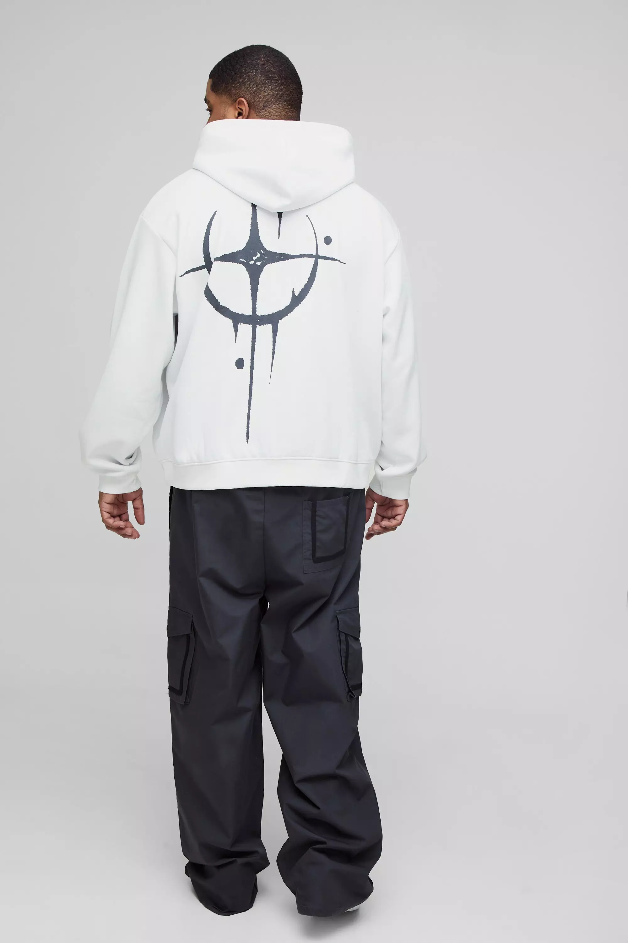 Grande taille - Pantalon cargo large à déchirures, Charcoal autre image