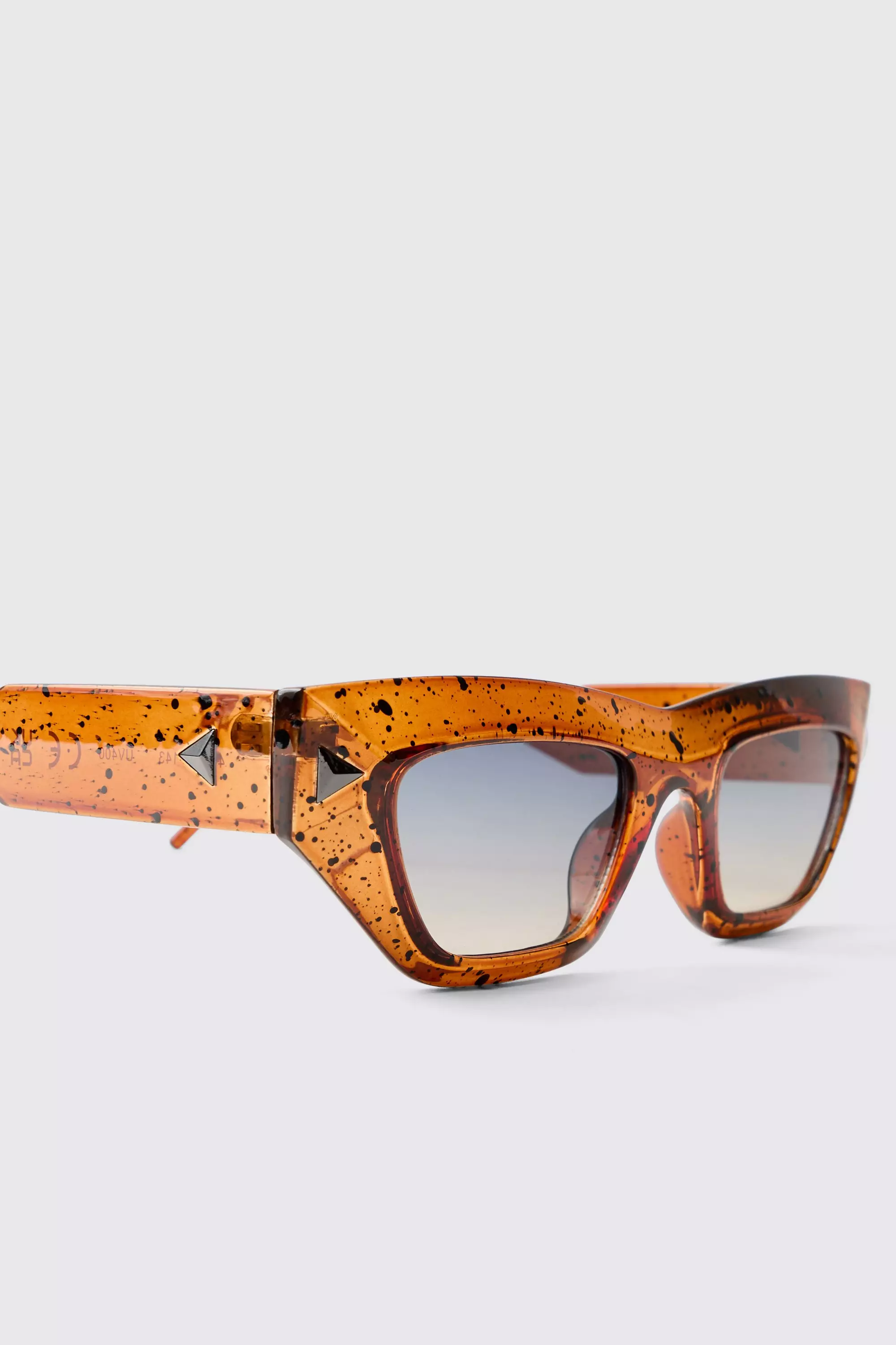 Brown Marble Effect Rectangular Sunglasses  alternative image