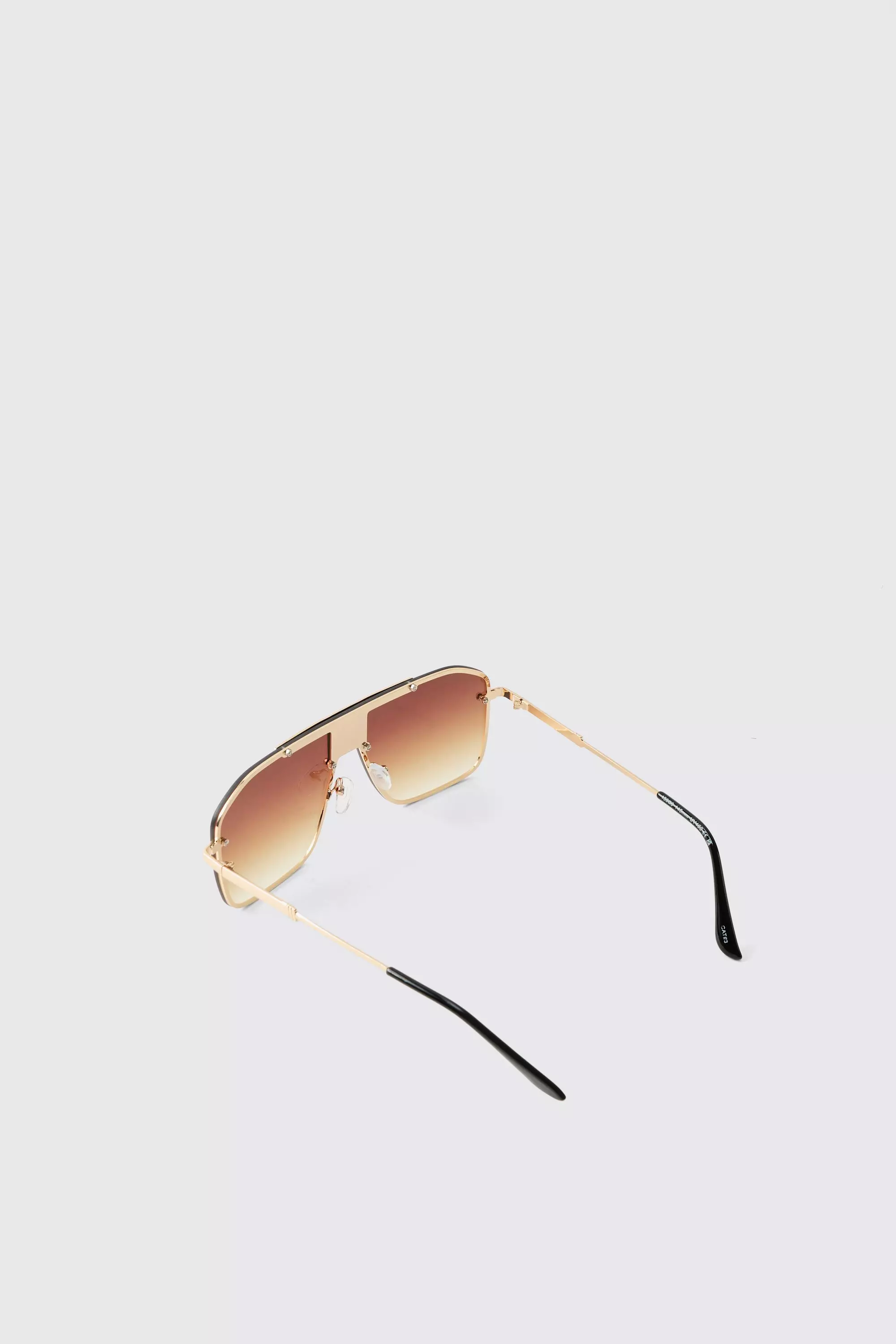 Visor-Sonnenbrille mit Metall-Detail, Brown alternatives Bild