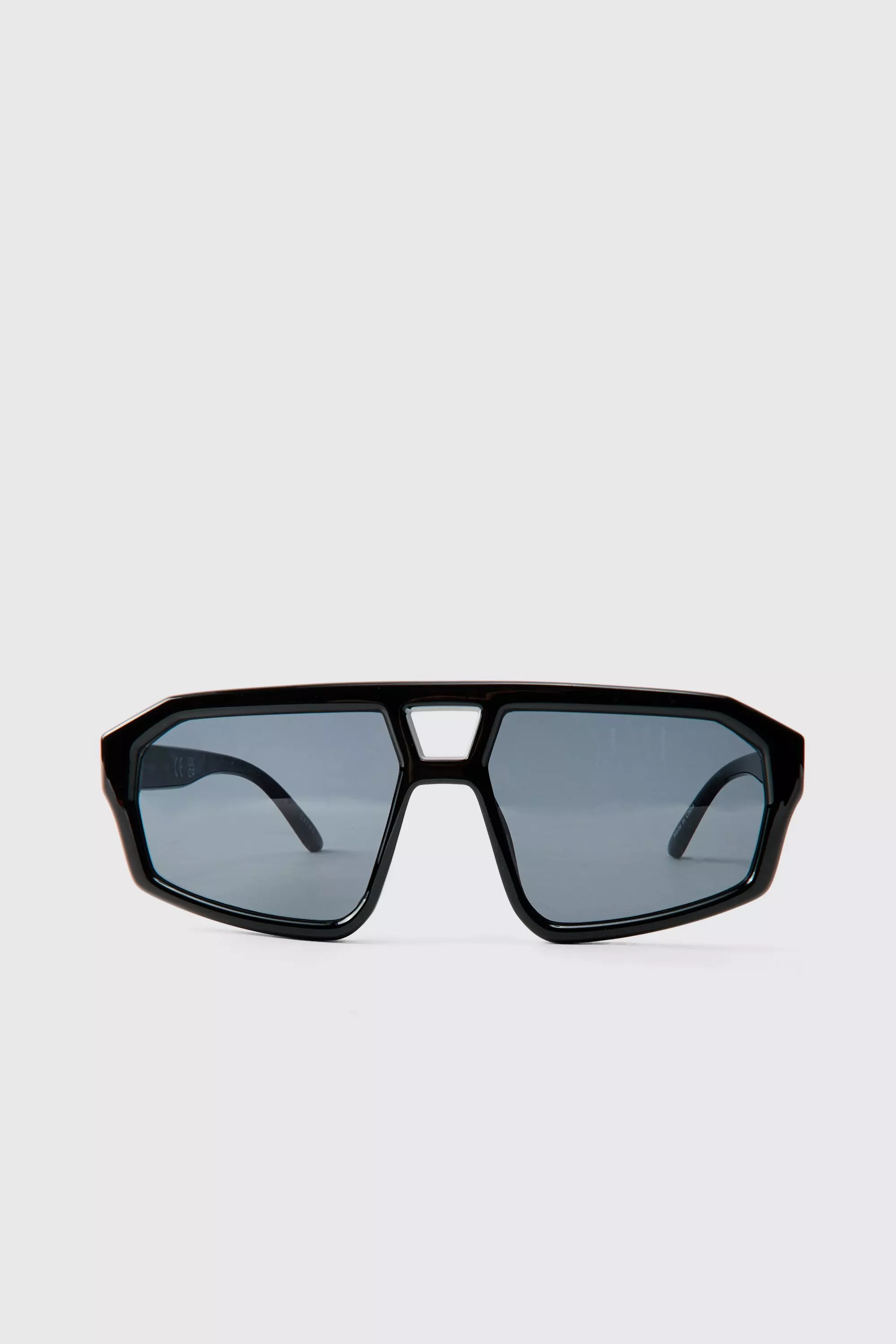 Black Zwarte Plastic Navigator Zonnebril alternatieve afbeelding