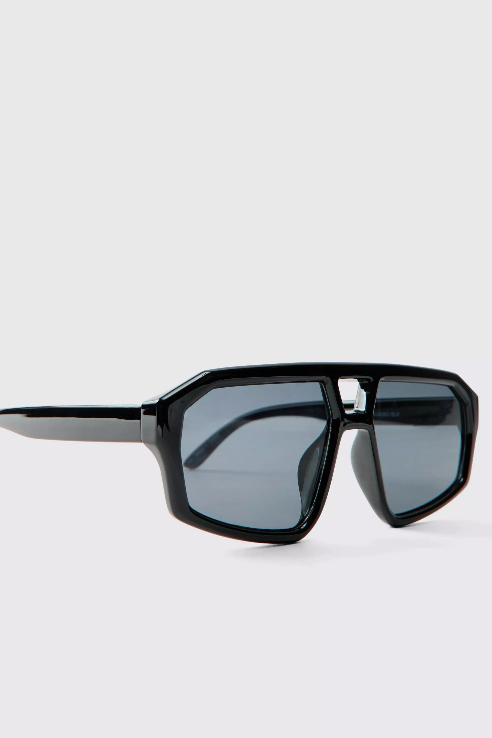 Black Zwarte Plastic Navigator Zonnebril alternatieve afbeelding