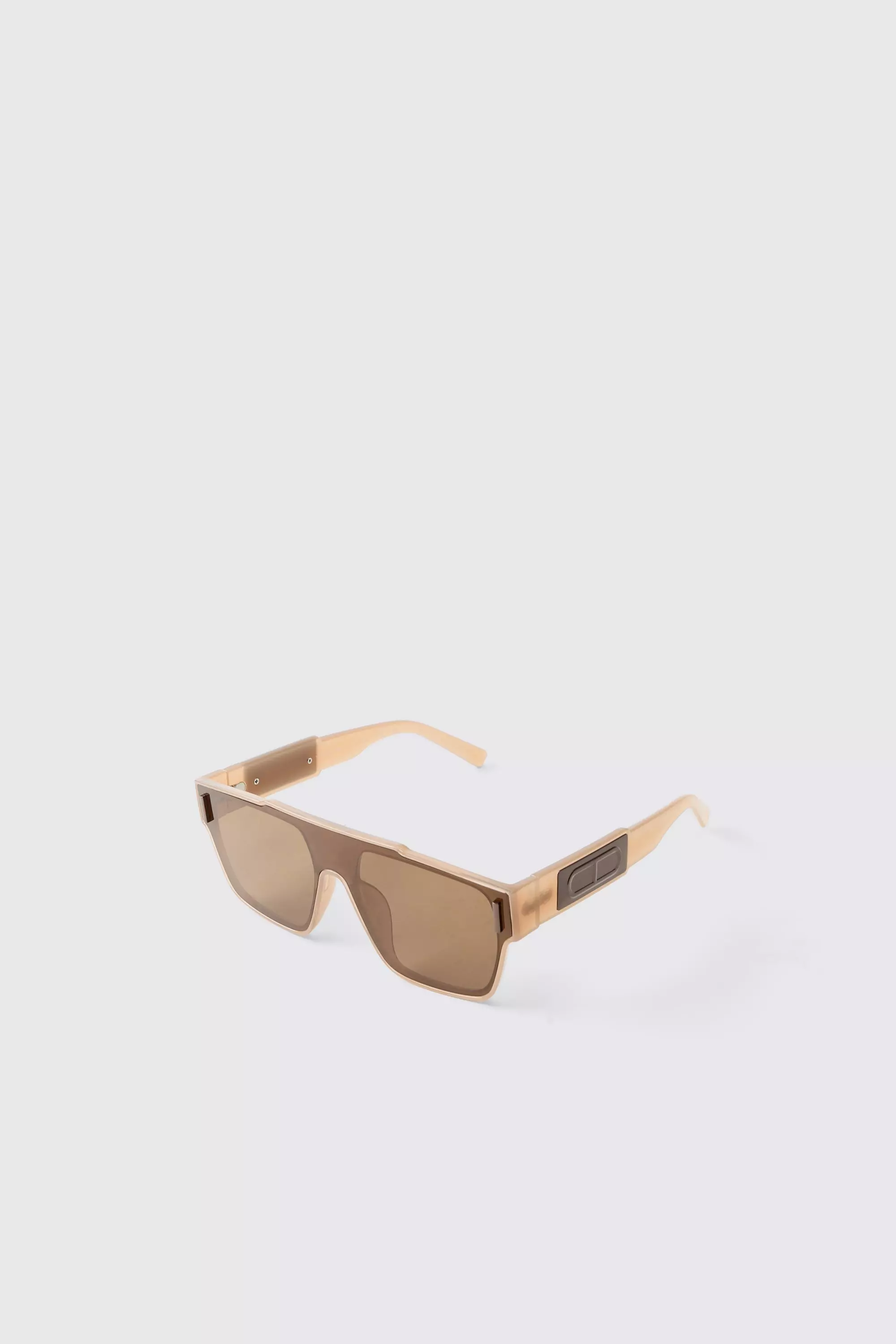 Tinted Lense Brown Visor Sunglasses Brown