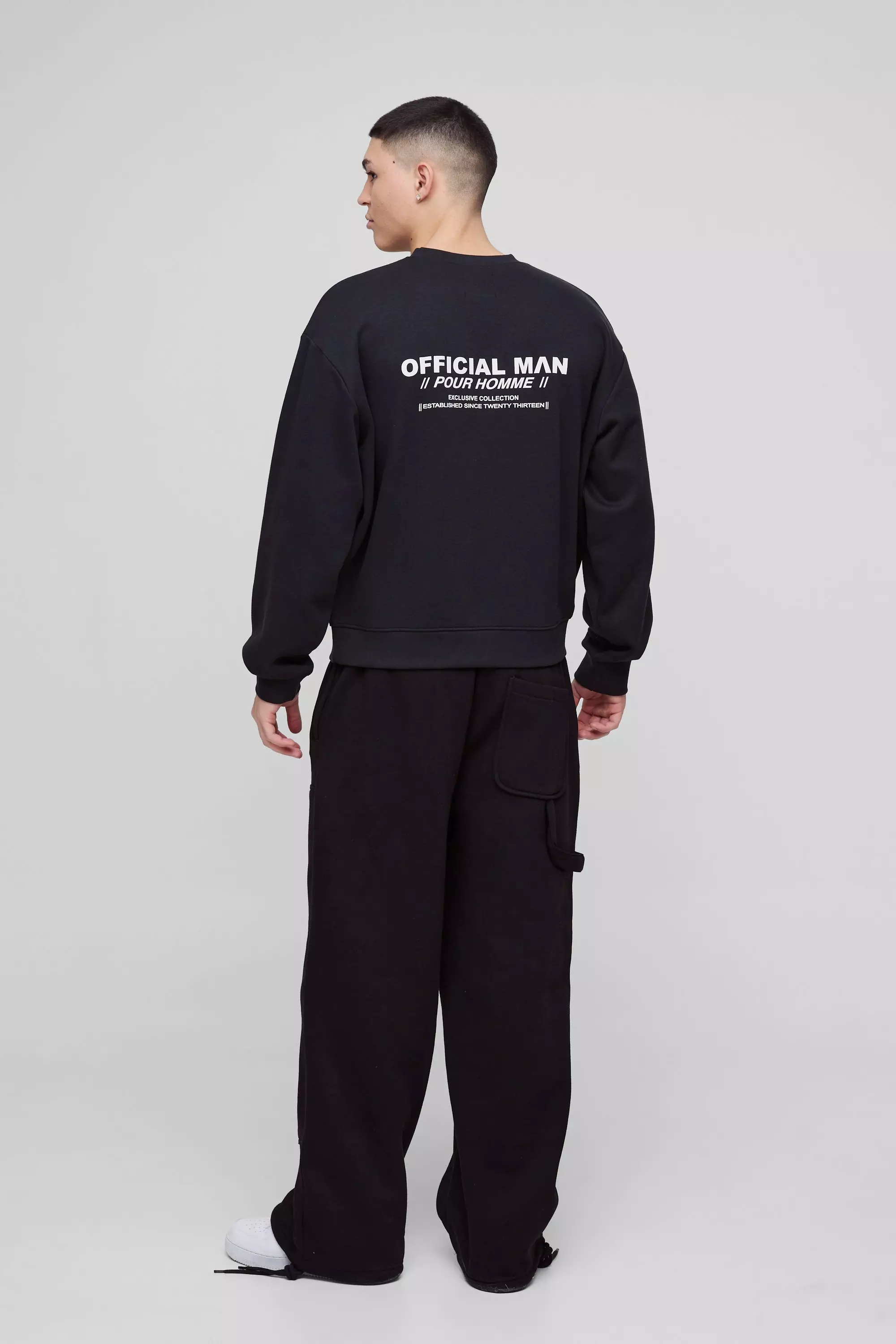 Black Oversized Boxy Multi Branded Print Sweatshirt alternative image