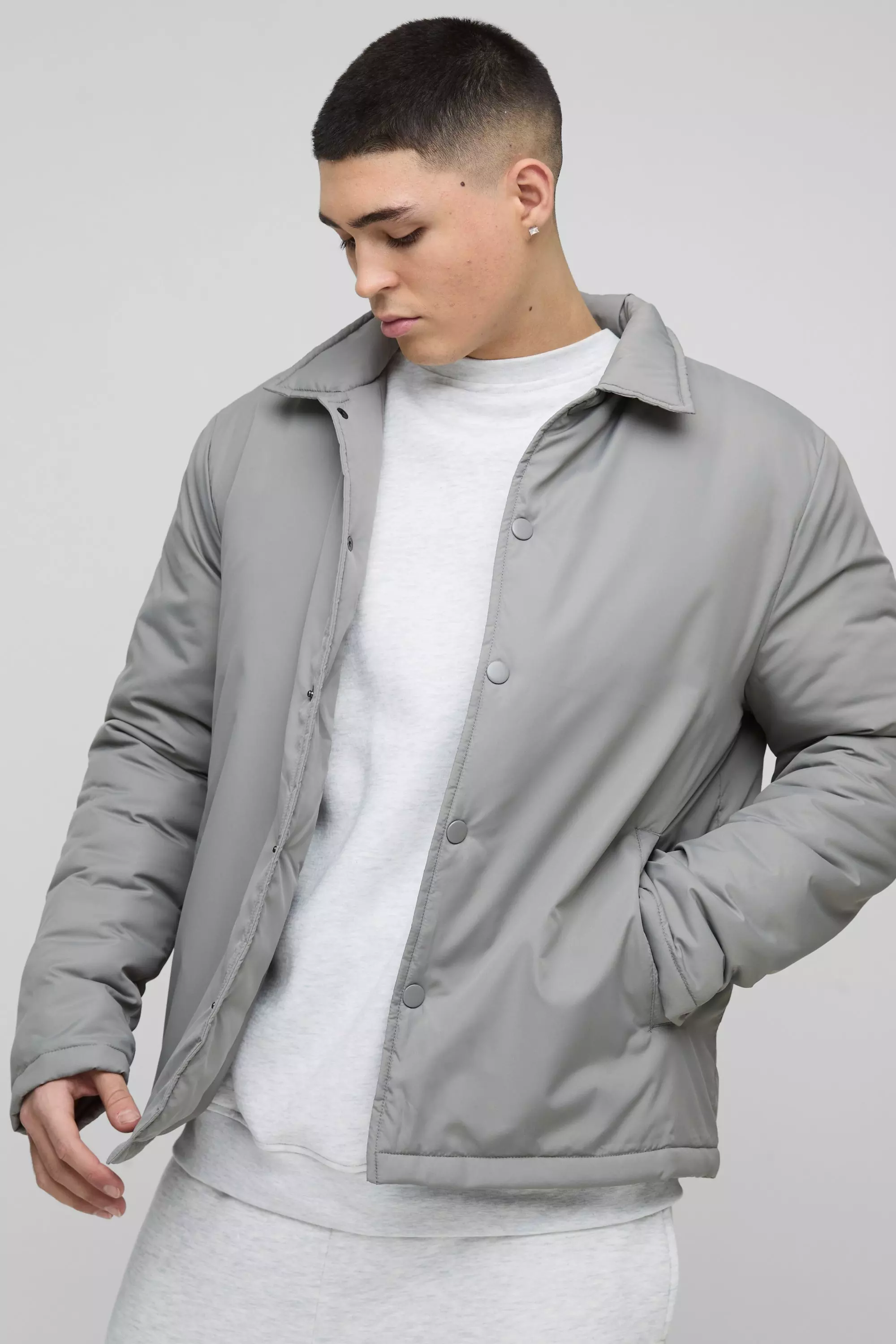 Stone Regular Fit Nylon Coach Jacket alternative image