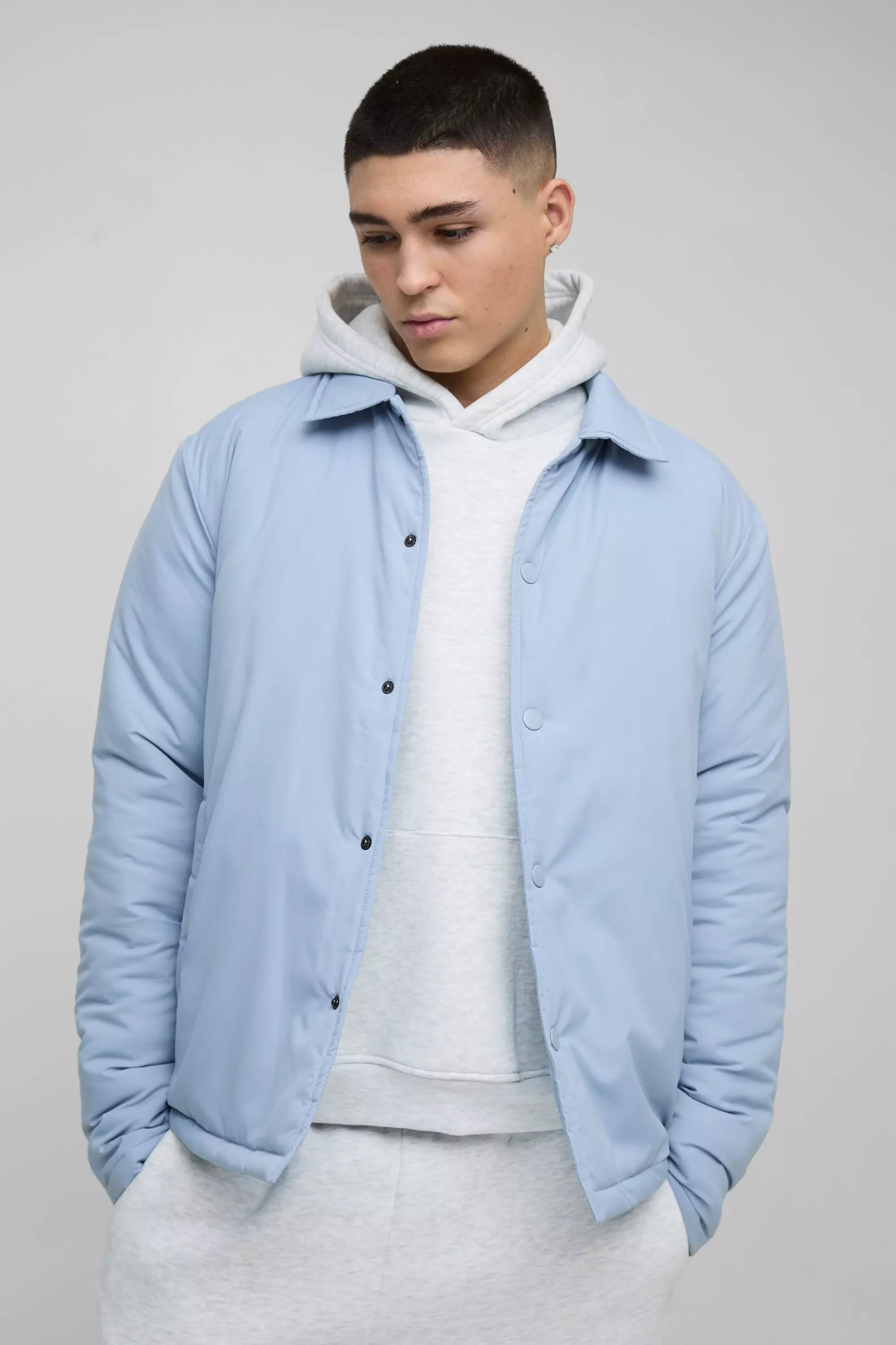 Regular Fit Nylon Coach Jacket Light blue