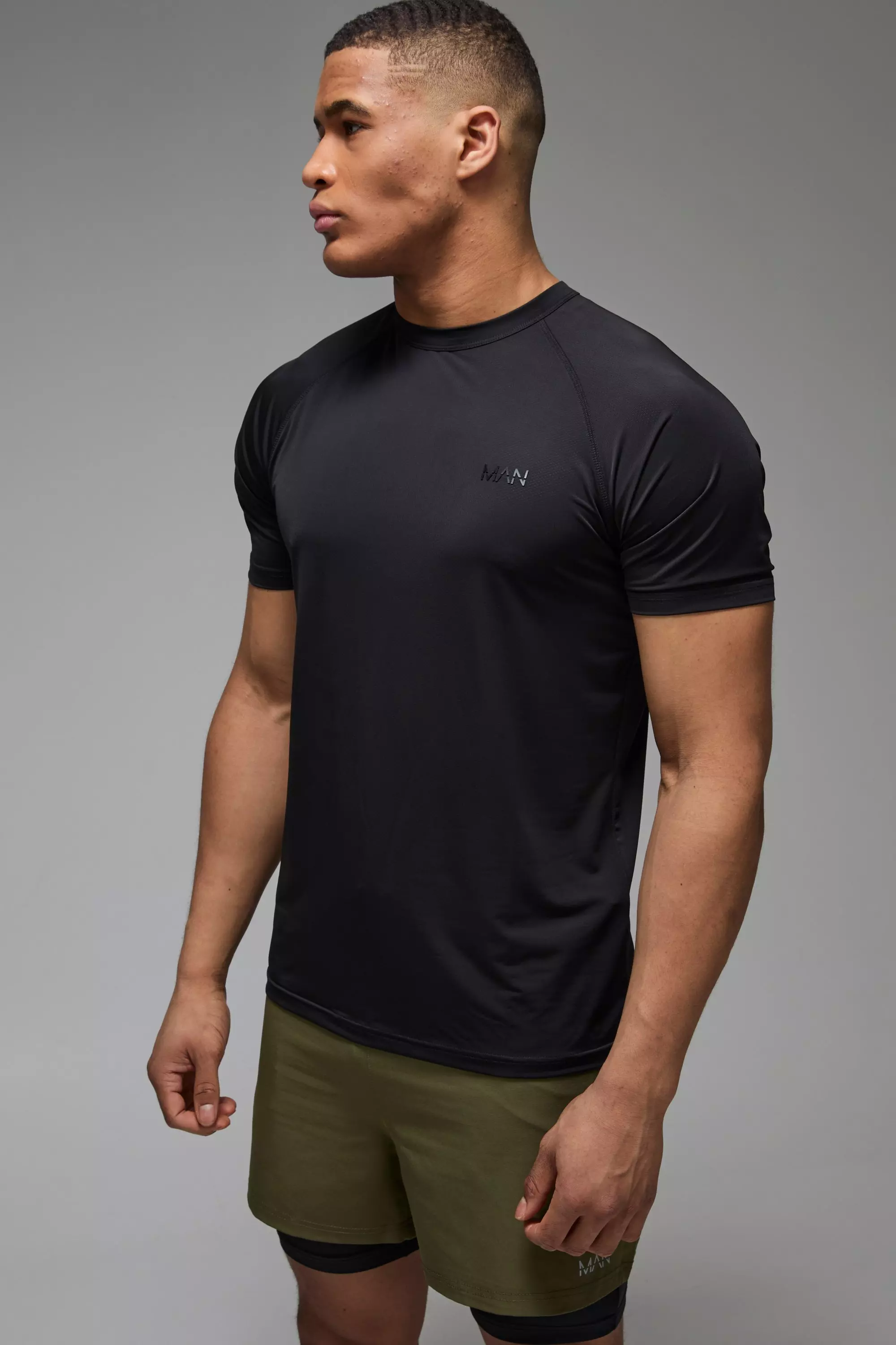 Black Man Active Performance Regular Fit Raglan T-shirt