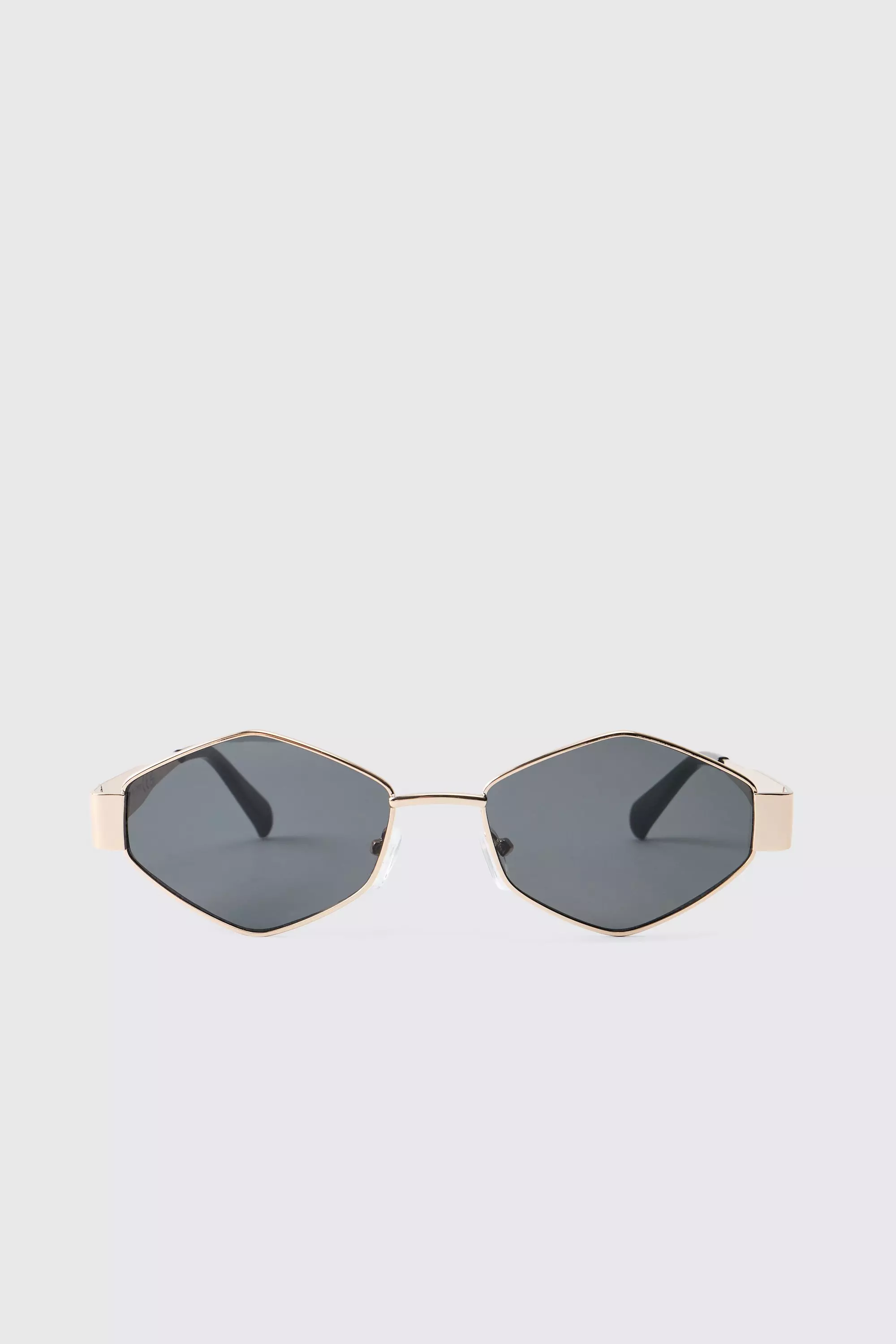 Runde Sonnenbrille mit goldenem Metall-Detail, Gold alternatives Bild