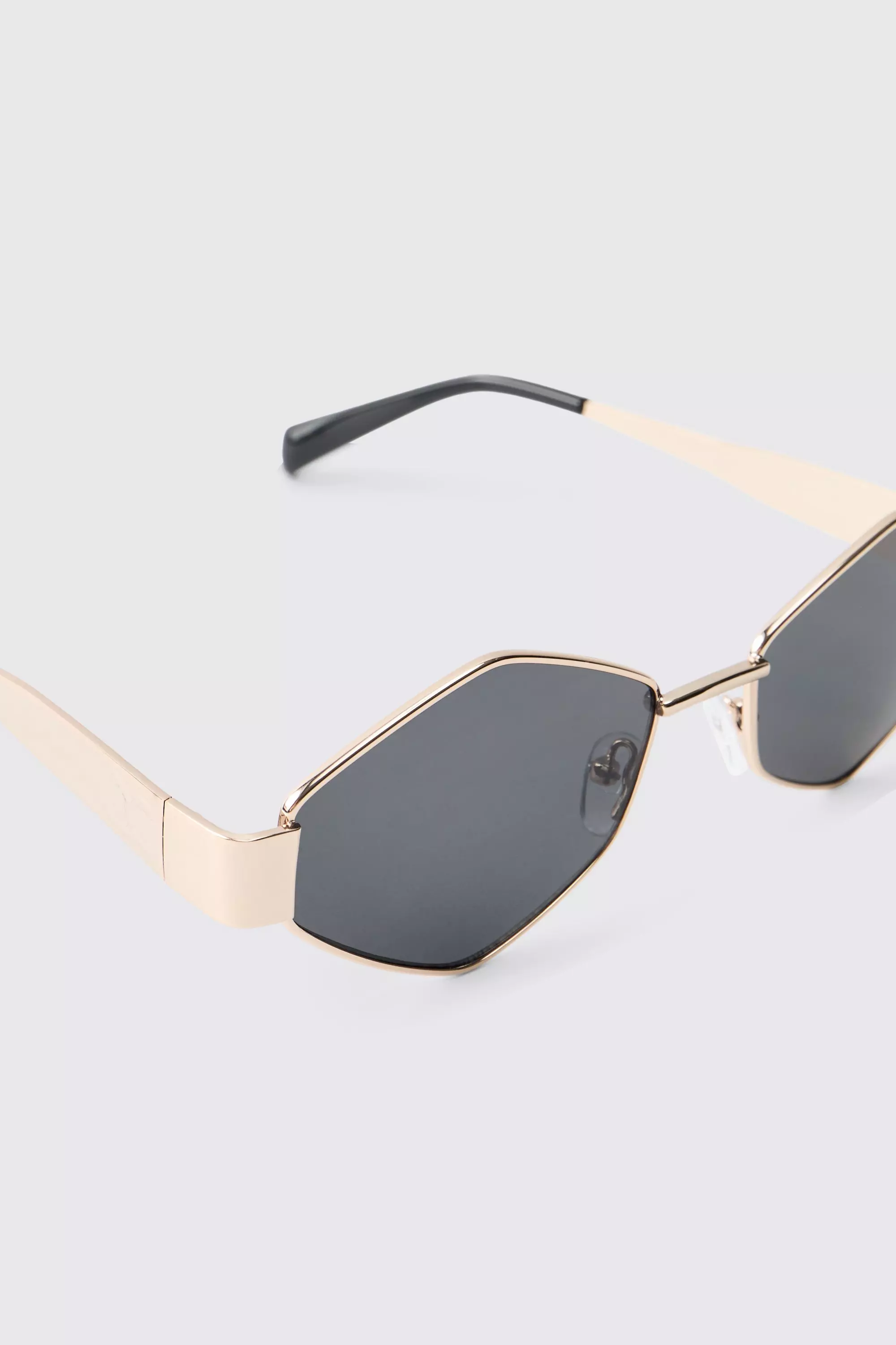 Runde Sonnenbrille mit goldenem Metall-Detail, Gold alternatives Bild