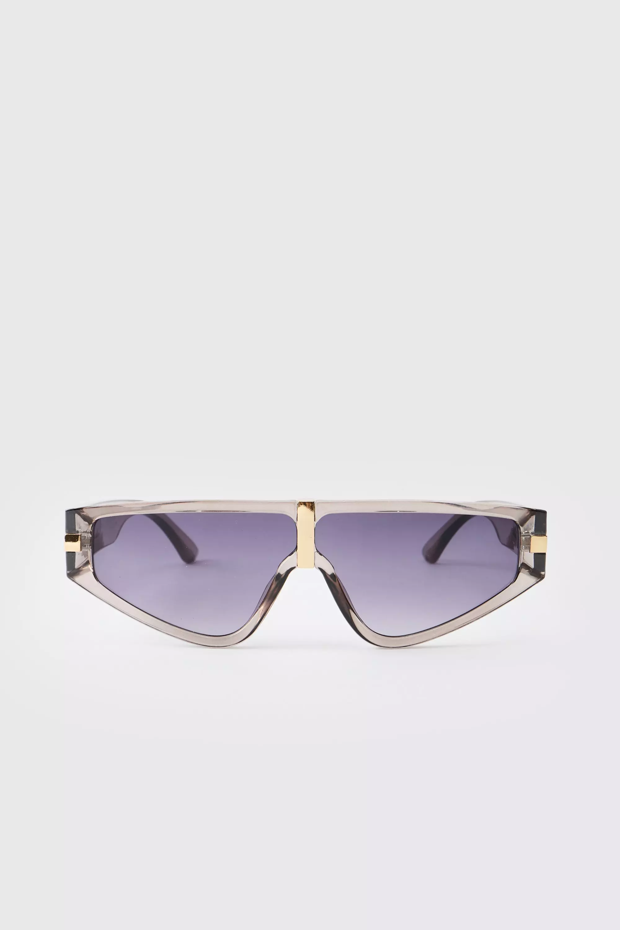 Braune Visor-Sonnenbrille mit Seiten-Detail, Brown alternatives Bild