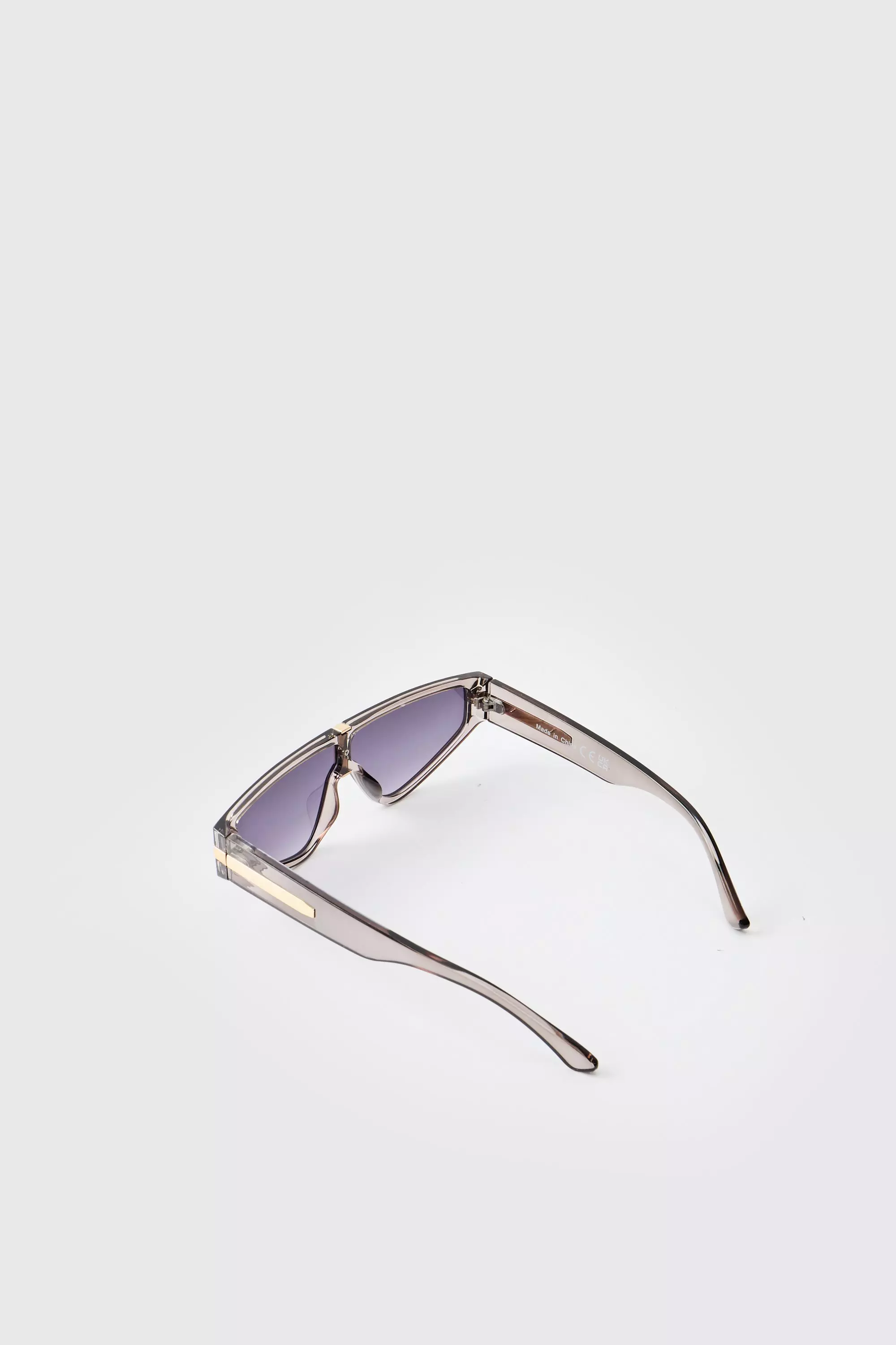 Braune Visor-Sonnenbrille mit Seiten-Detail, Brown alternatives Bild