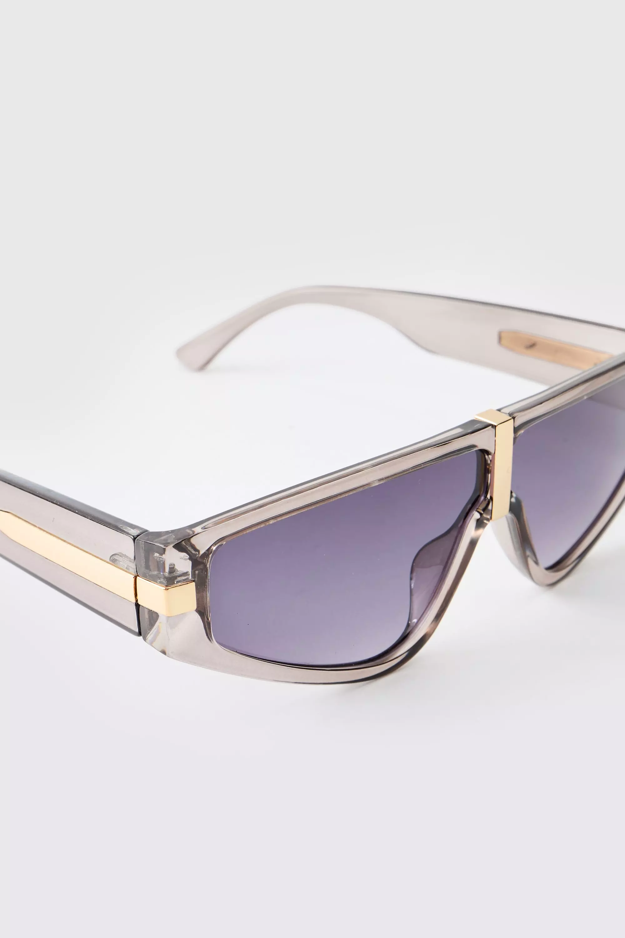 Braune Visor-Sonnenbrille mit Seiten-Detail, Brown alternatives Bild