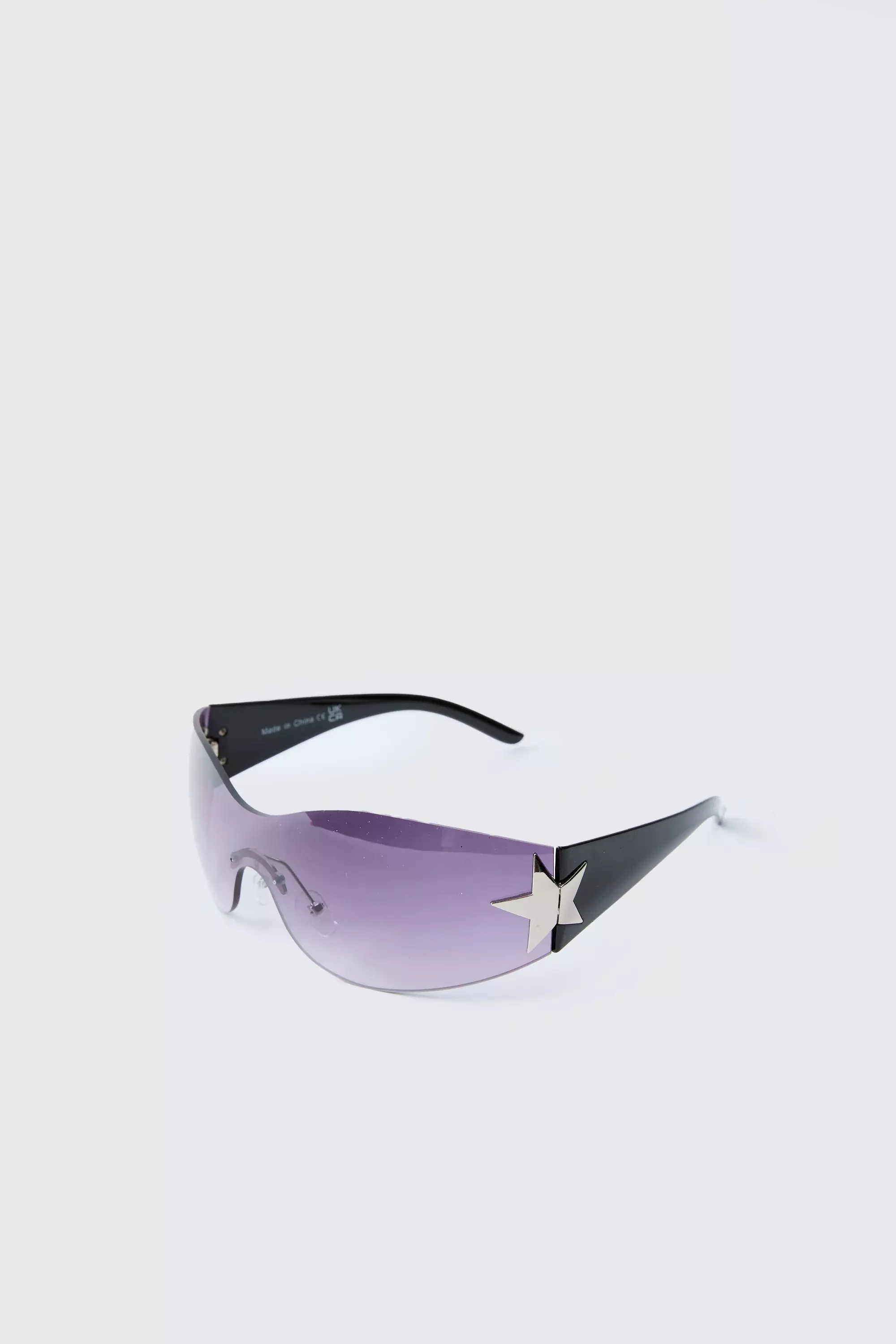 Y2K Sonnenbrille mit rundem Stern, Black alternatives Bild