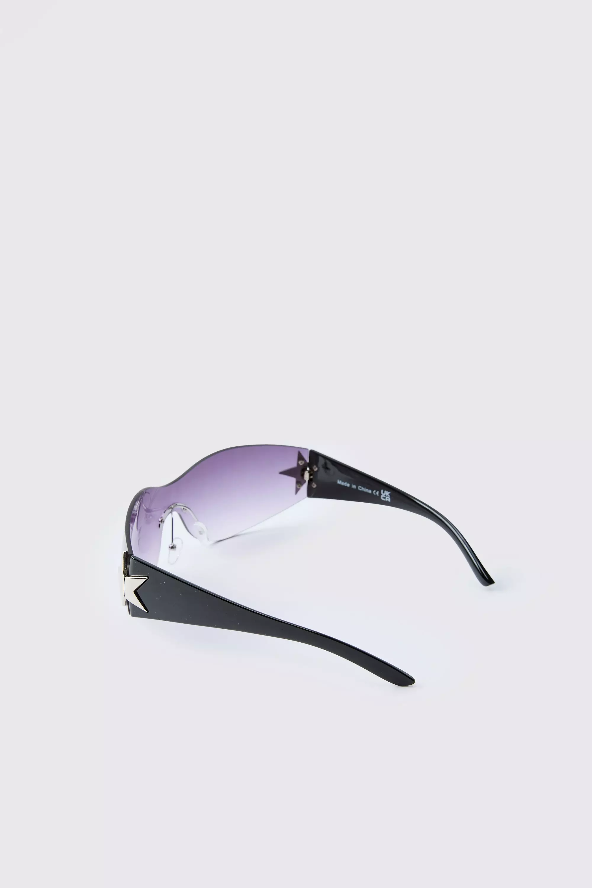 Y2K Sonnenbrille mit rundem Stern, Black alternatives Bild