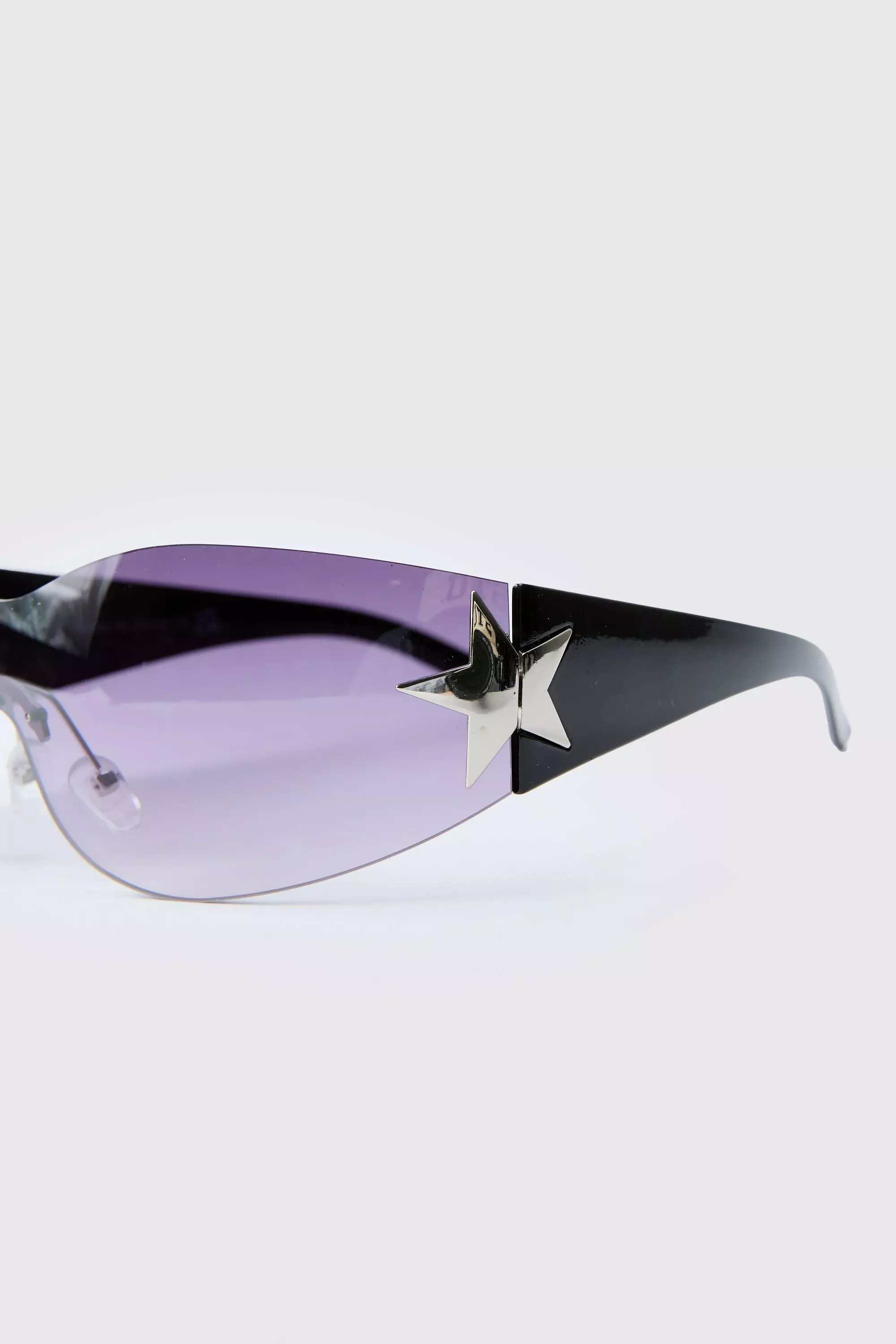 Y2K Sonnenbrille mit rundem Stern, Black alternatives Bild