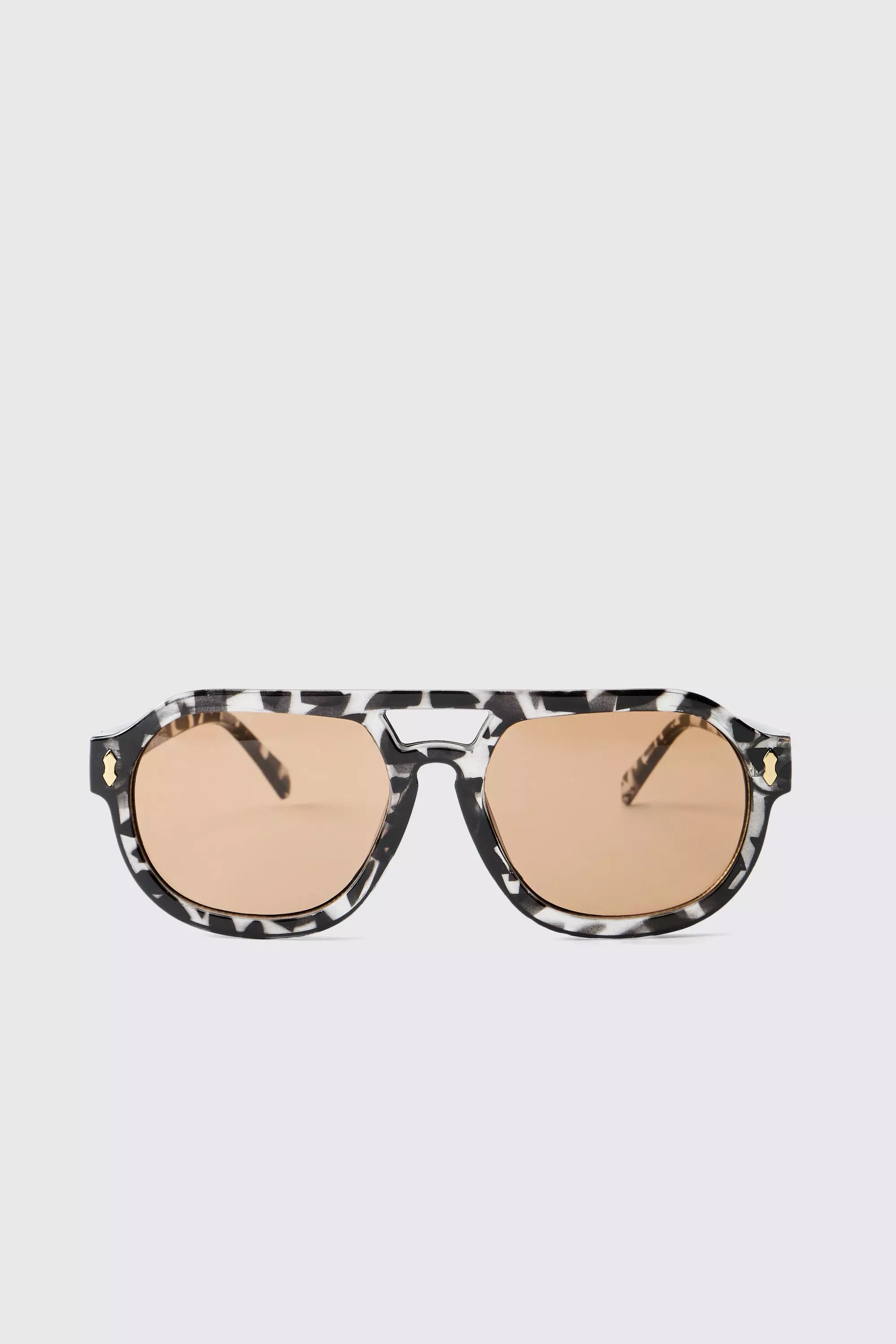 Brown Marble Effect Retro  Sunglasses  alternative image
