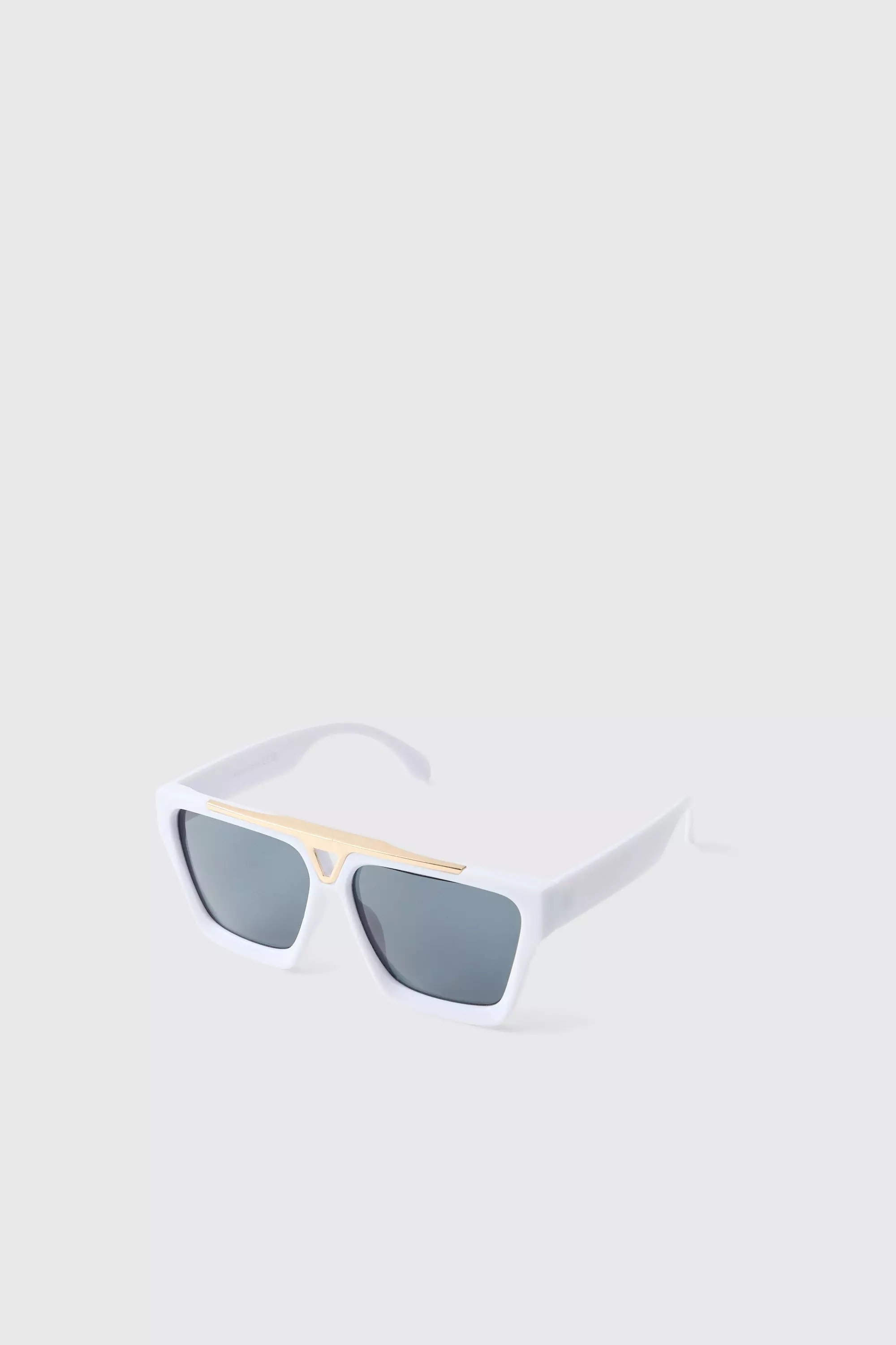 Gold Front Detail White Sunglasses alternative image