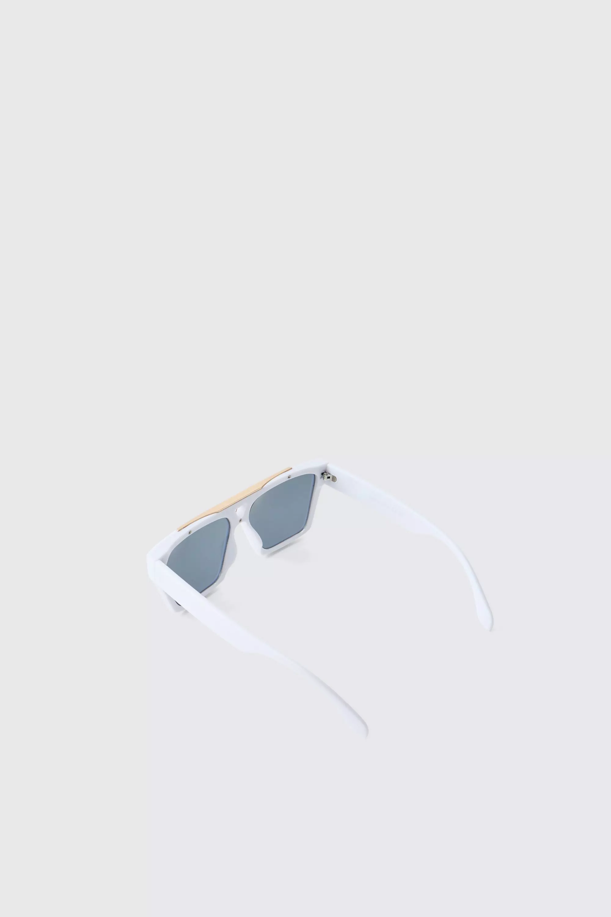 Gold Front Detail White Sunglasses alternative image