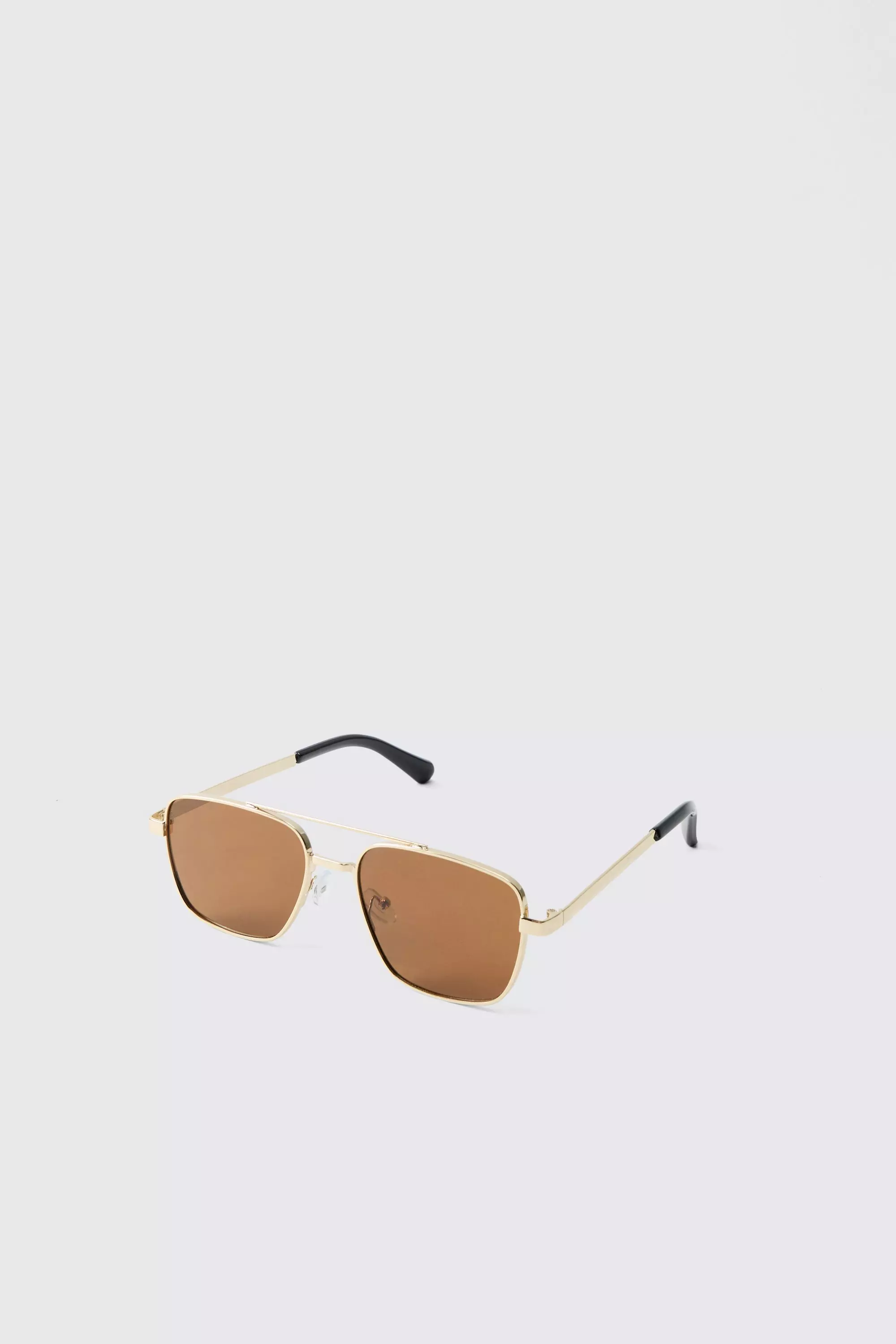 Lunettes de soleil aviateur en métal doré, Gold autre image