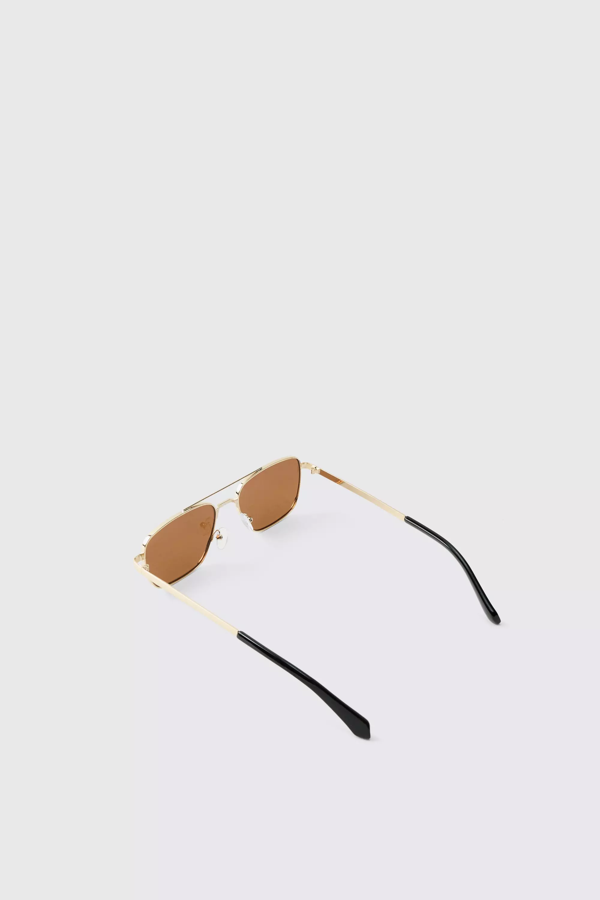Lunettes de soleil aviateur en métal doré, Gold autre image