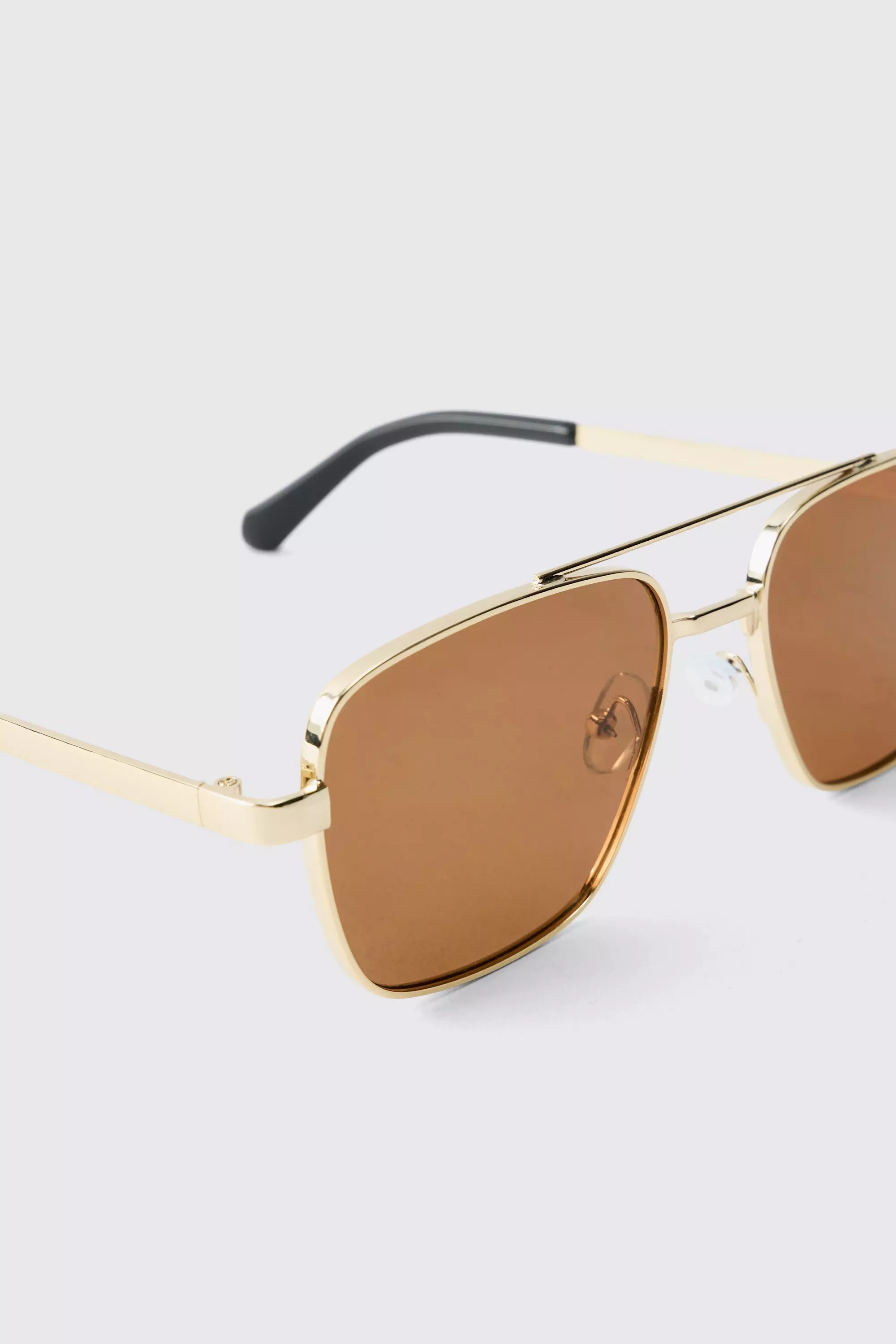 Lunettes de soleil aviateur en métal doré, Gold autre image