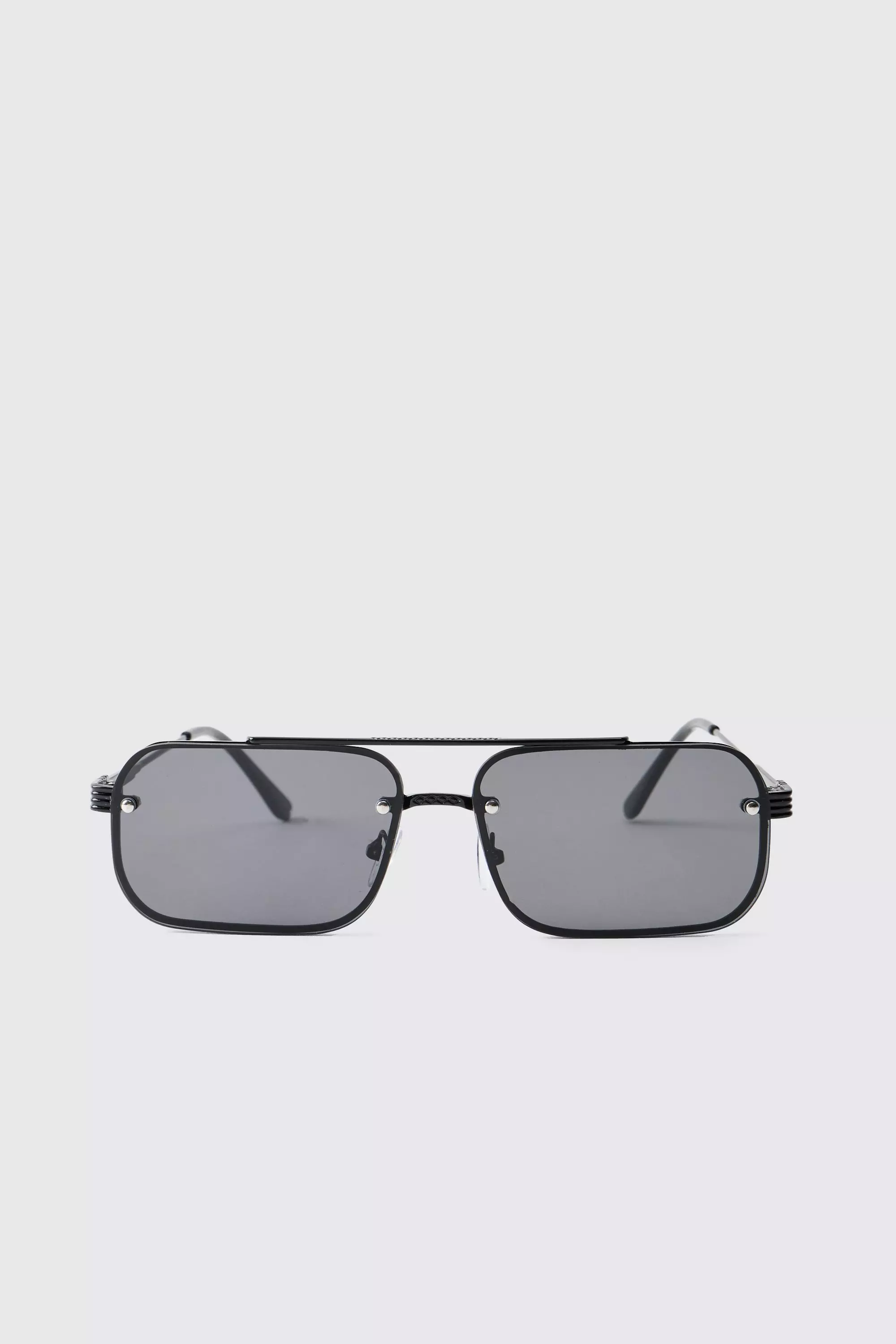 Black Metal Navigator Sunglasses alternative image