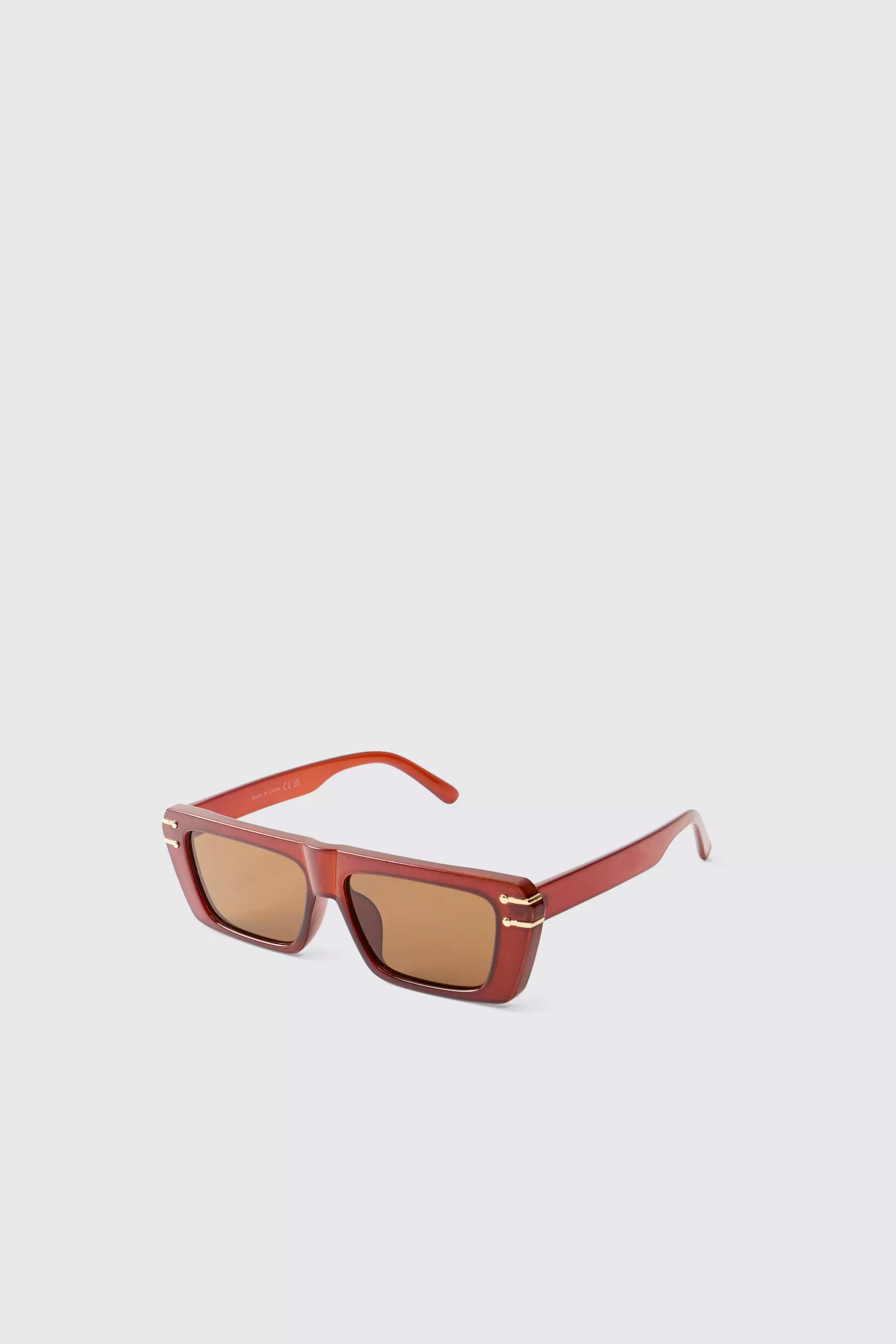 Brown Contrast Lense Rectangular Sunglasses alternative image