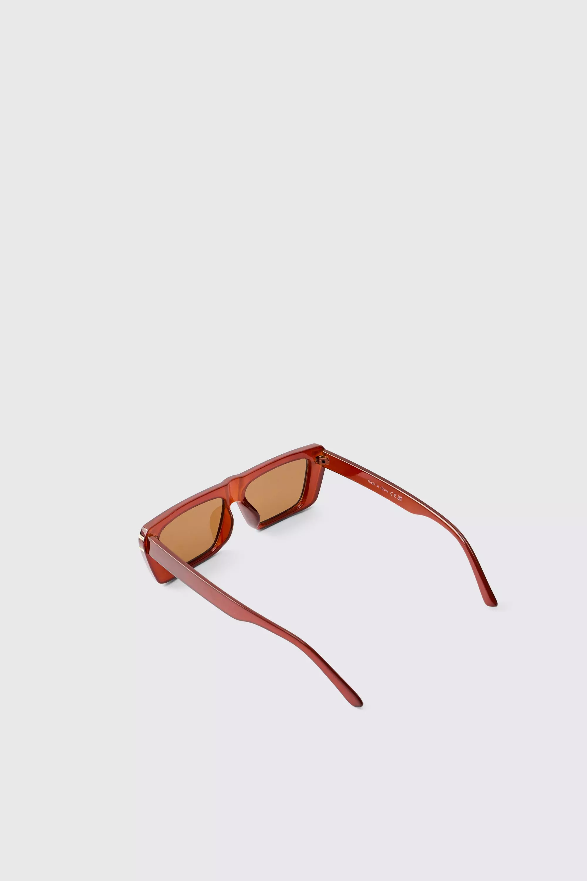 Brown Contrast Lense Rectangular Sunglasses alternative image