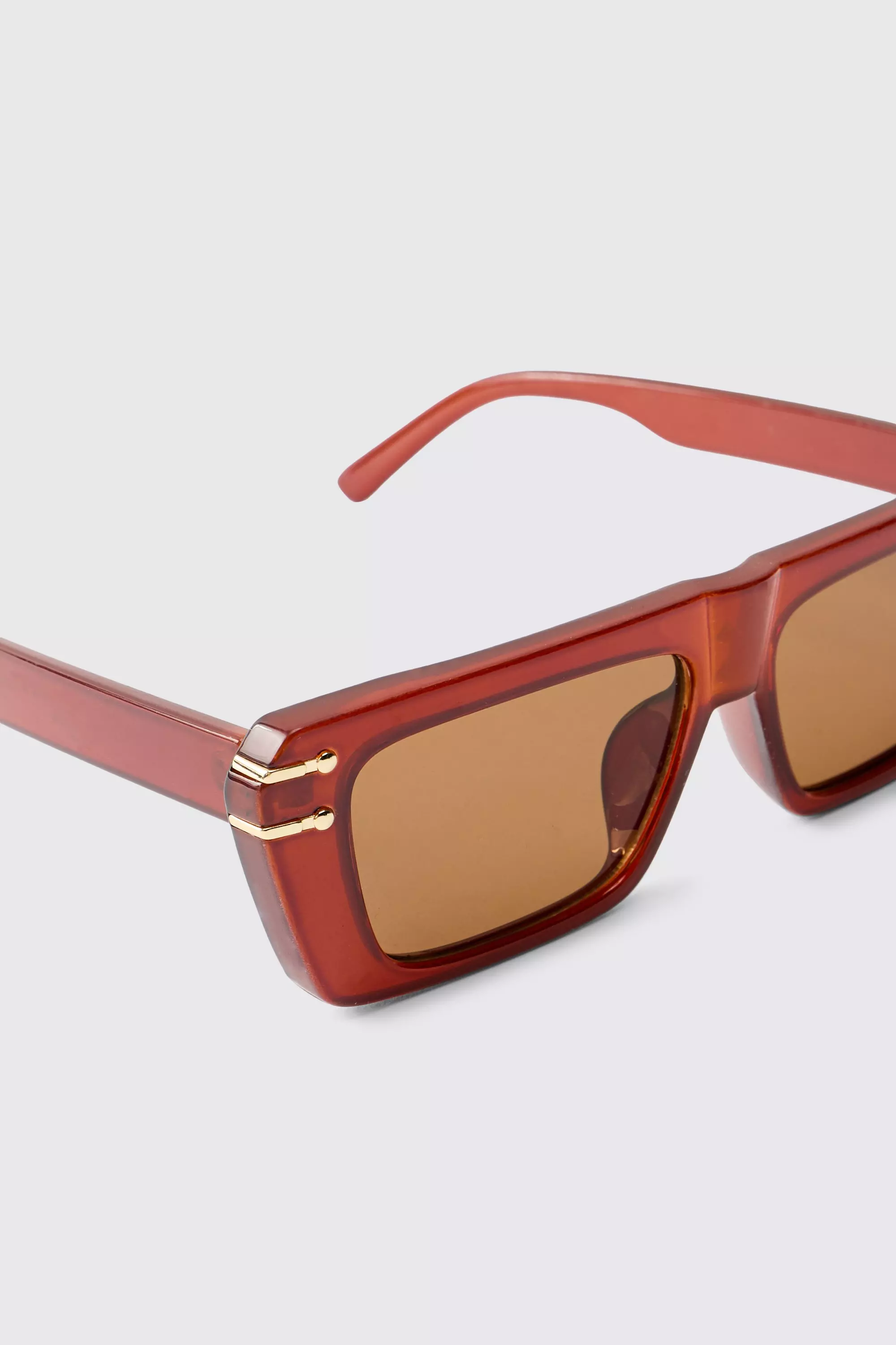 Brown Contrast Lense Rectangular Sunglasses alternative image