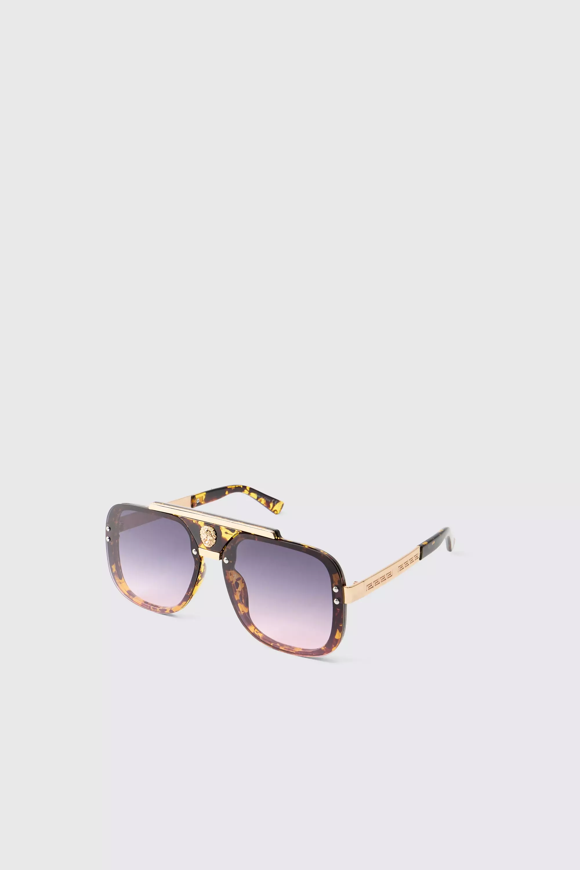 Schildplatt-Sonnenbrille mit Metall-Detail, Brown alternatives Bild
