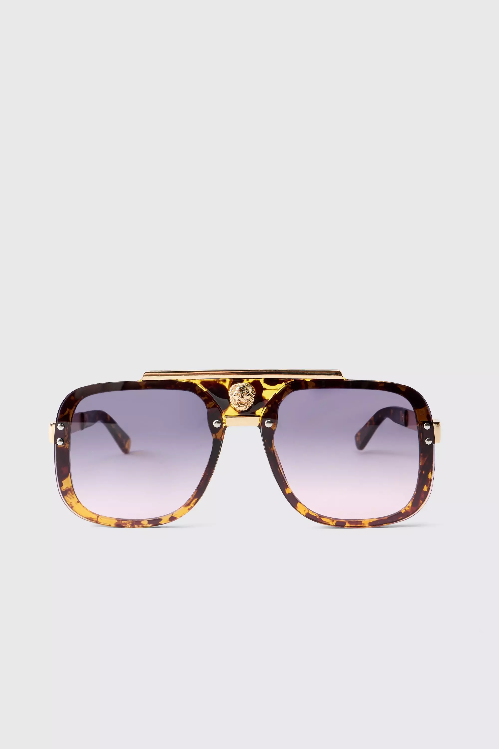 Schildplatt-Sonnenbrille mit Metall-Detail, Brown alternatives Bild
