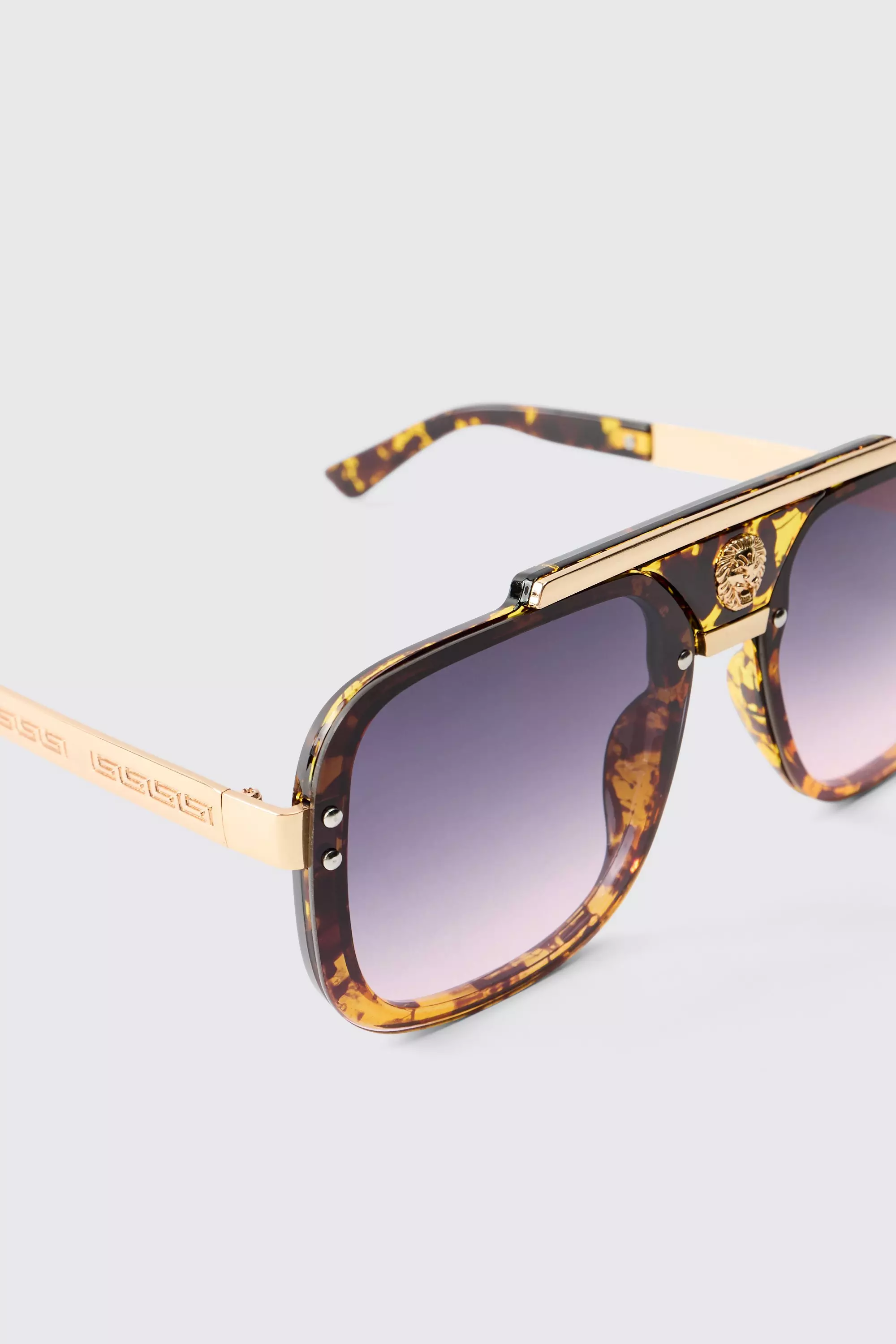 Schildplatt-Sonnenbrille mit Metall-Detail, Brown alternatives Bild