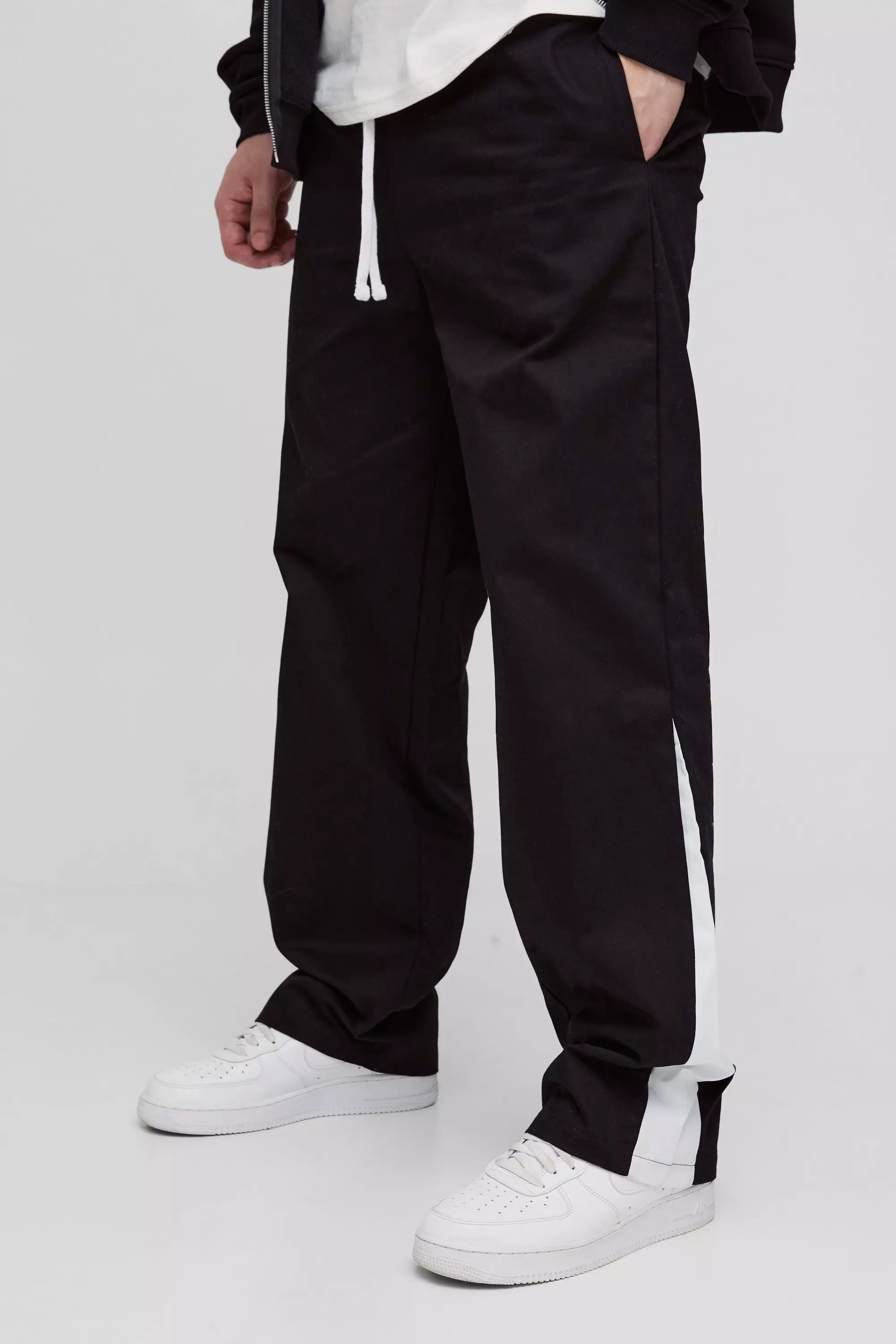 Black Tall Drawcord Waist Relaxed Fit Trousers alternative image