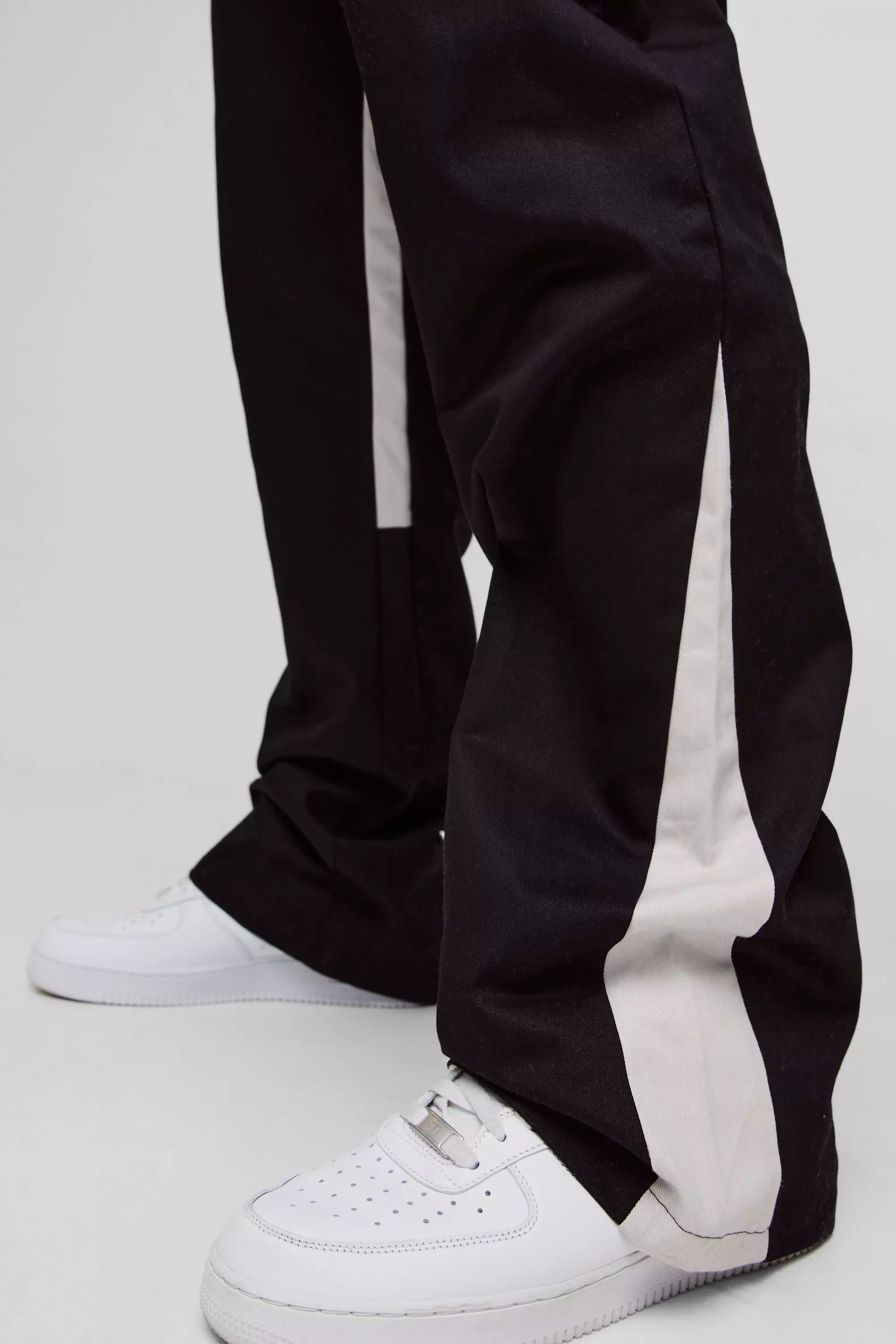 Black Plus Drawcord Waist Gusset Flared Trousers alternative image