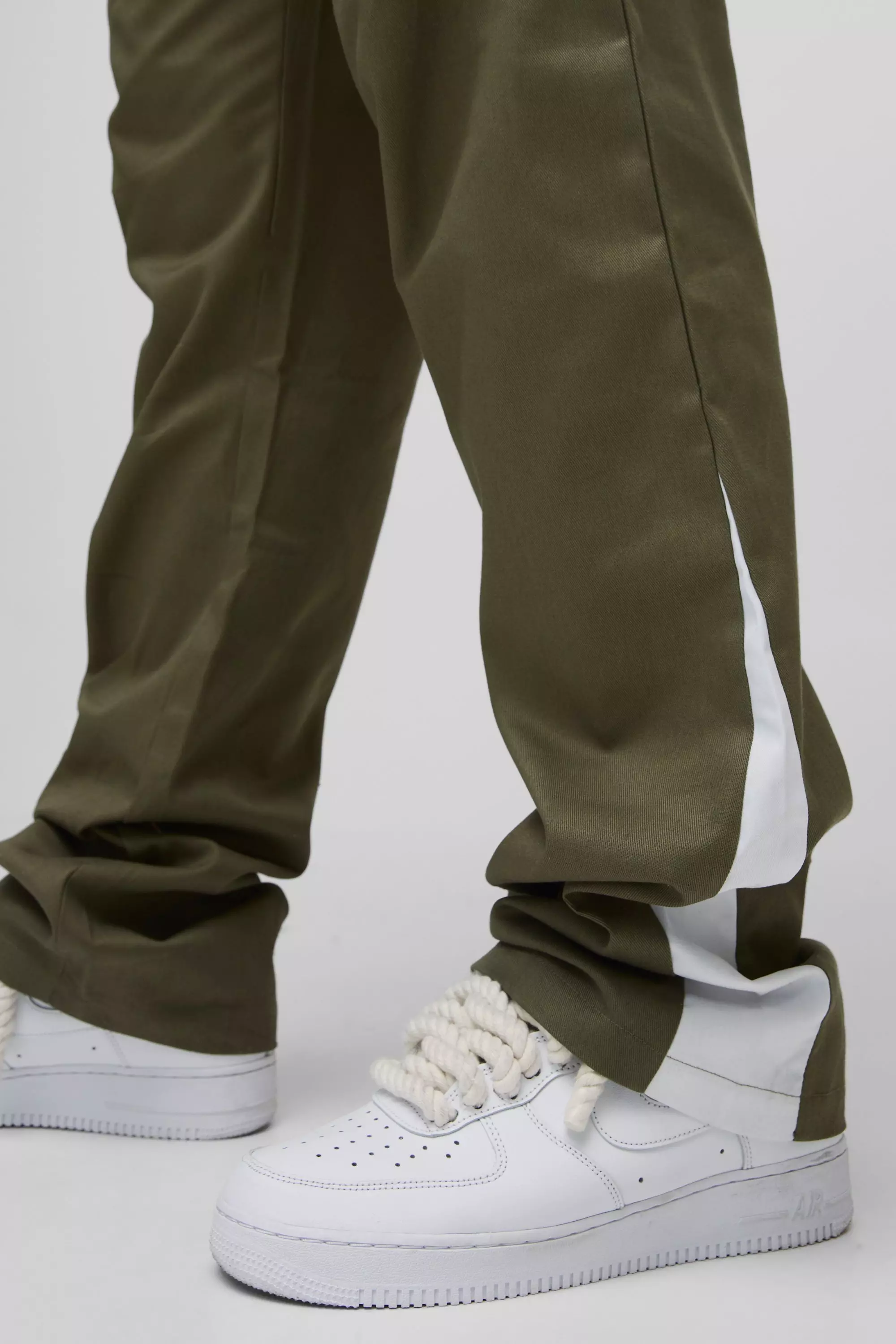 Plus Extended Drawcord Stacked Flared Pants | boohooMAN USA