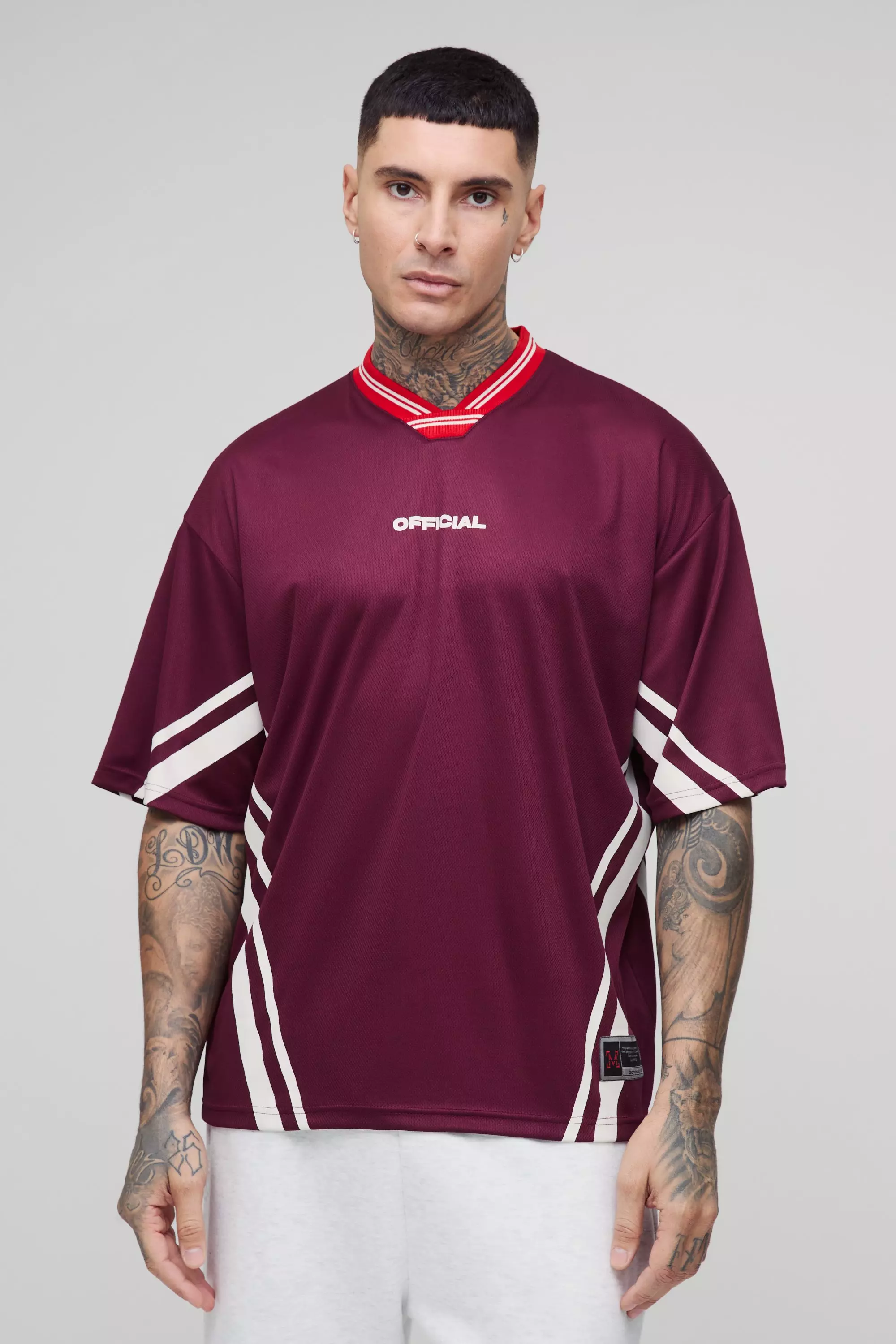 Red Tall Official Oversized Mesh Football T-shirt alternative image