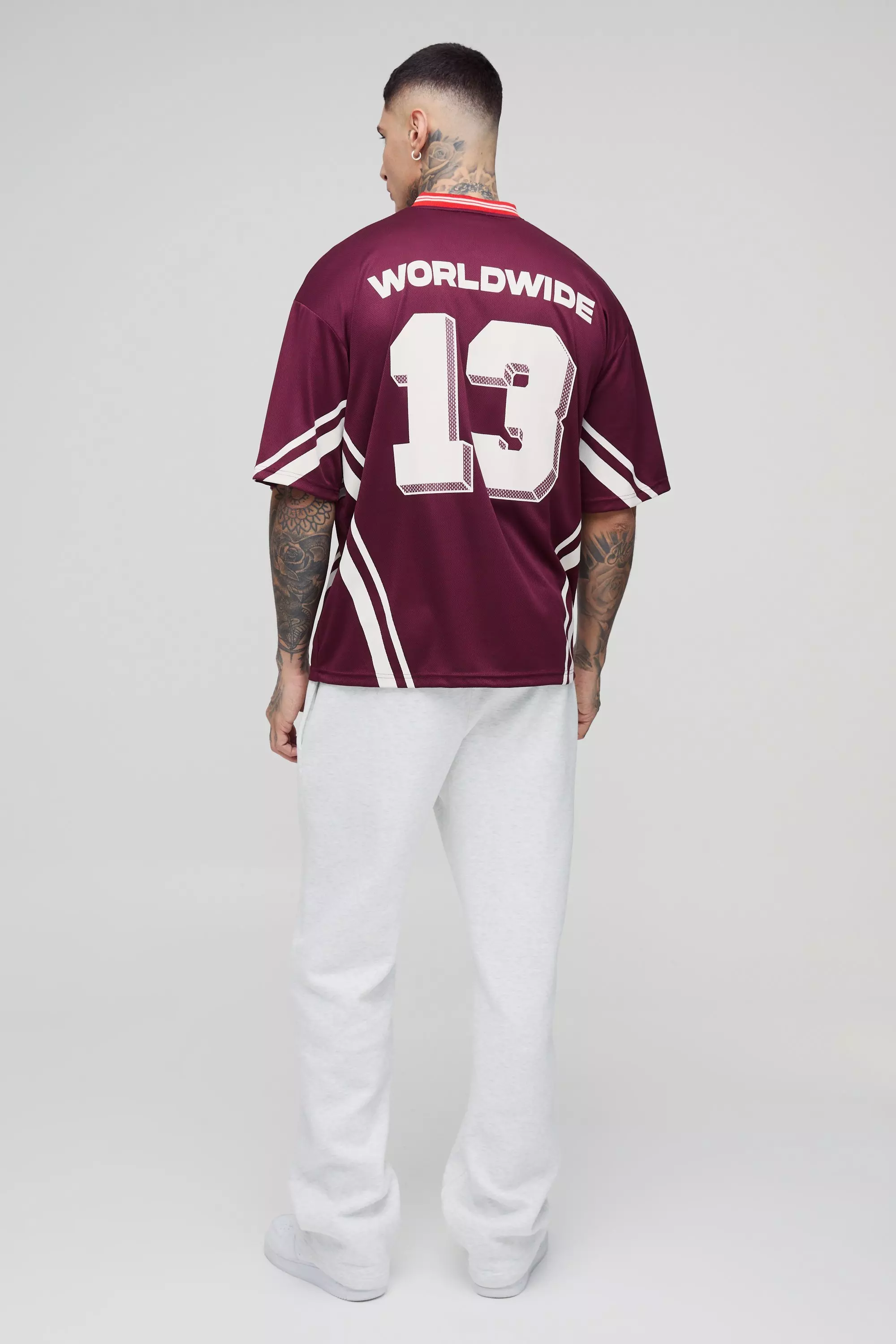 Red Tall Official Oversized Mesh Football T-shirt alternative image
