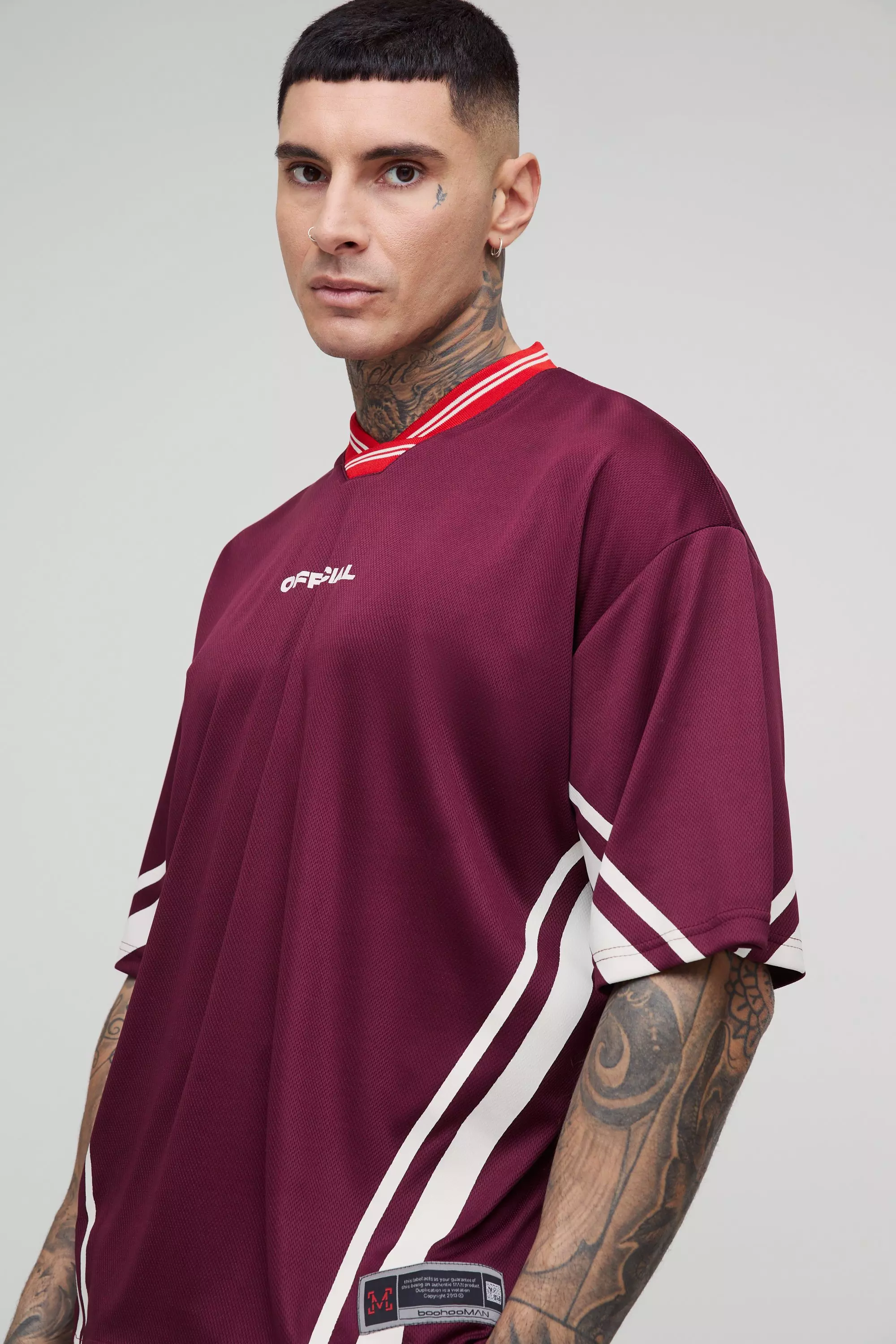 Red Tall Official Oversized Mesh Football T-shirt alternative image