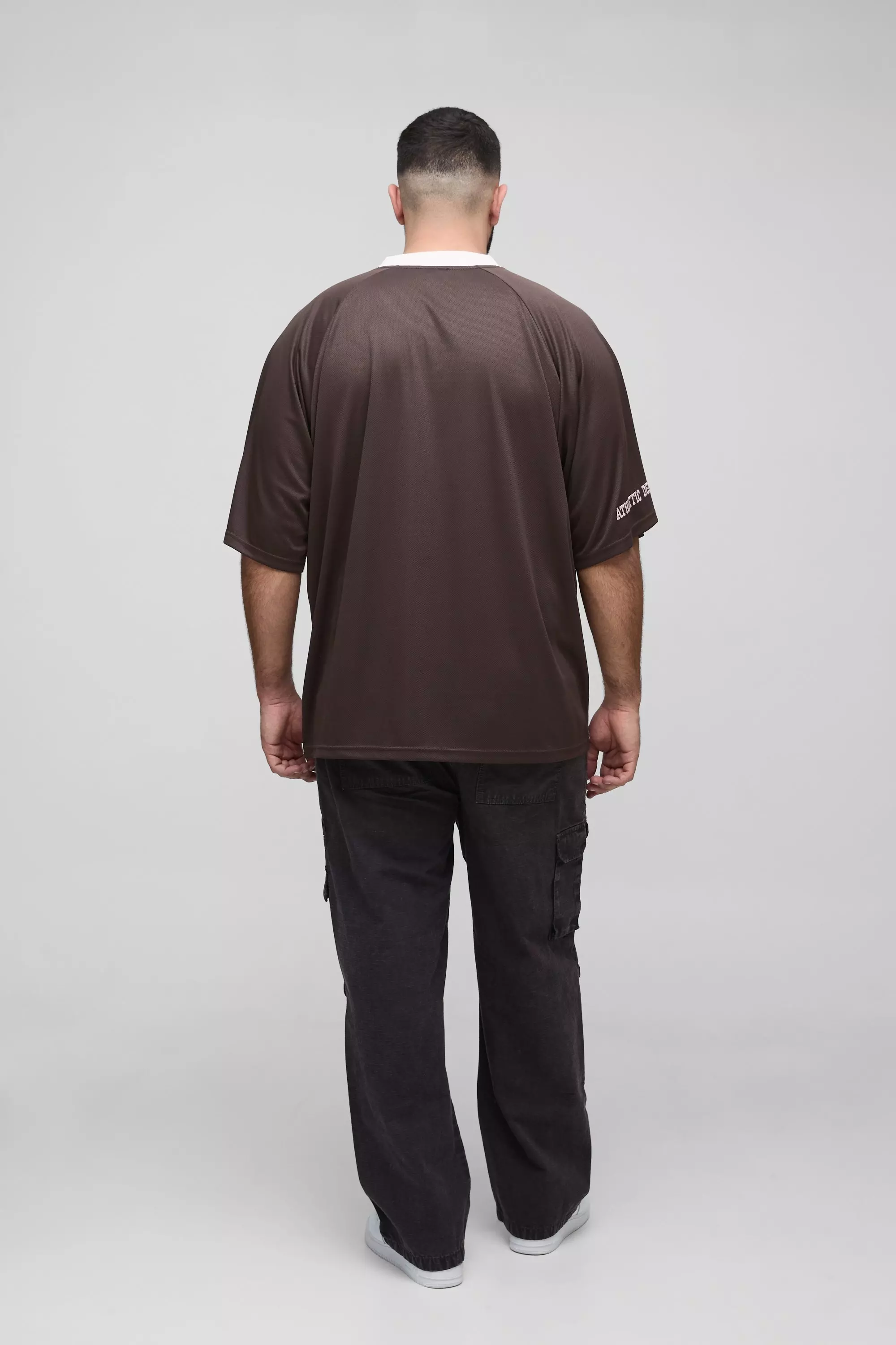 Brown Plus Worldwide Mesh Football T-shirt alternative image