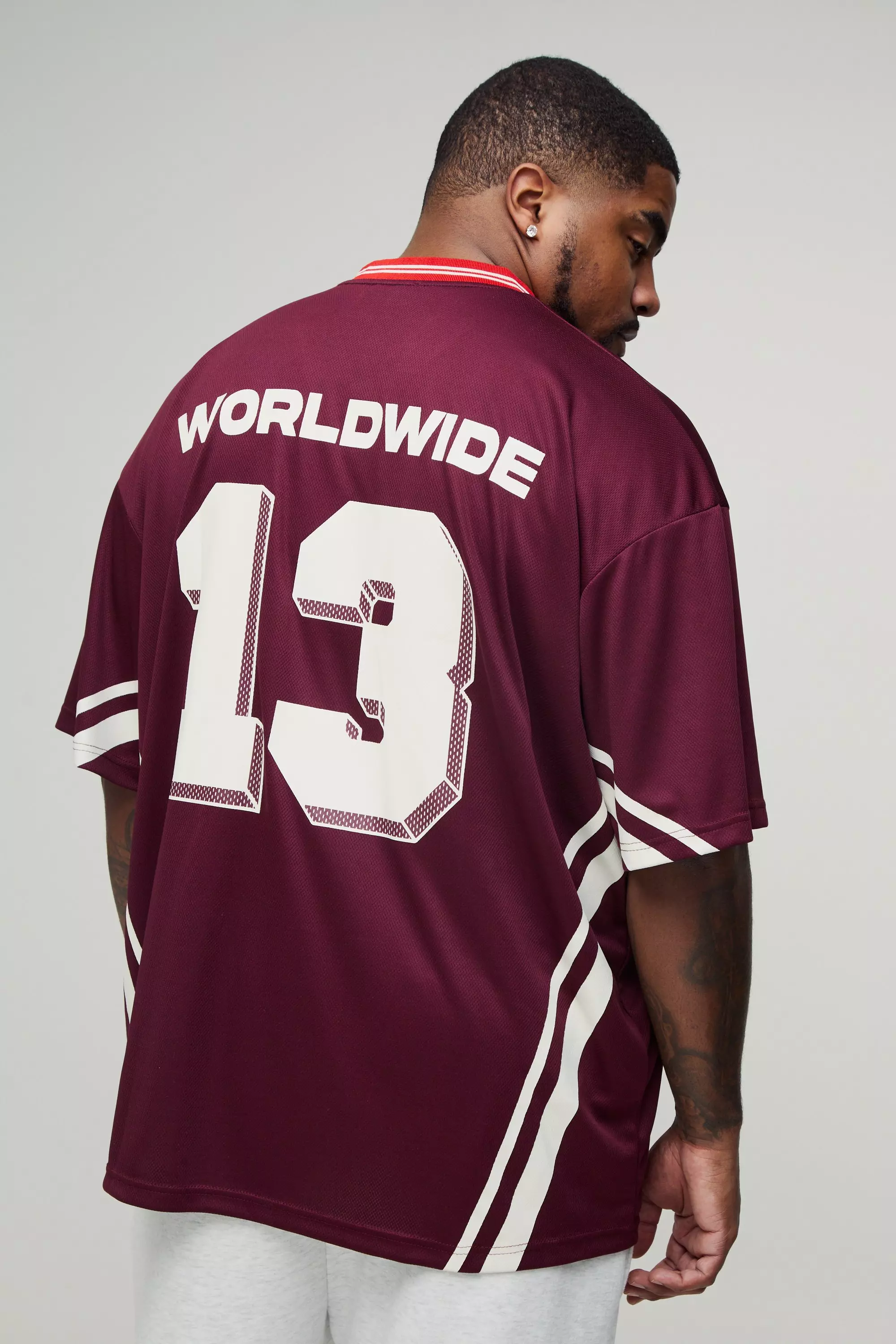 Red Plus Official Oversized Mesh Football T-shirt alternative image