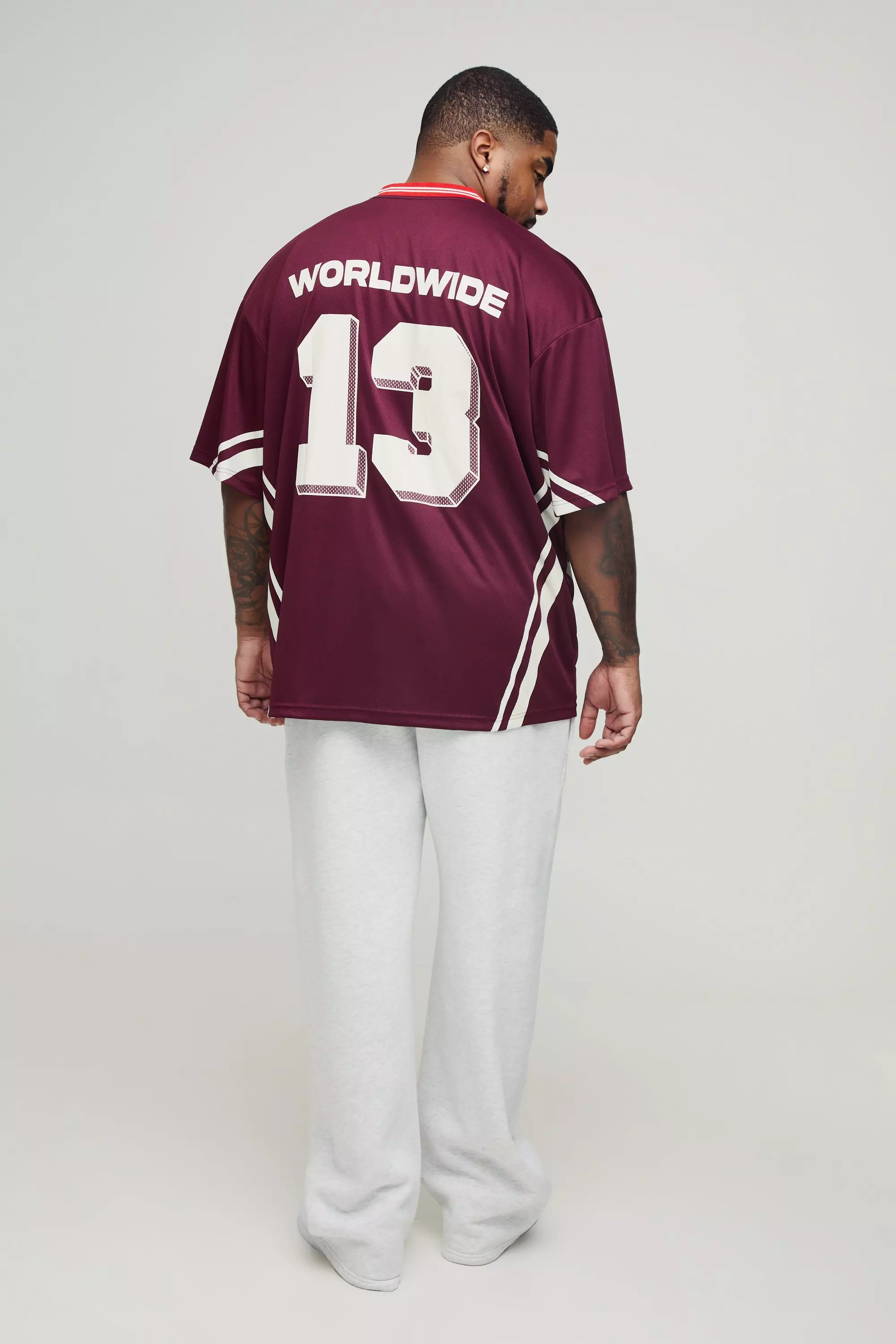 Red Plus Official Oversized Mesh Football T-shirt alternative image