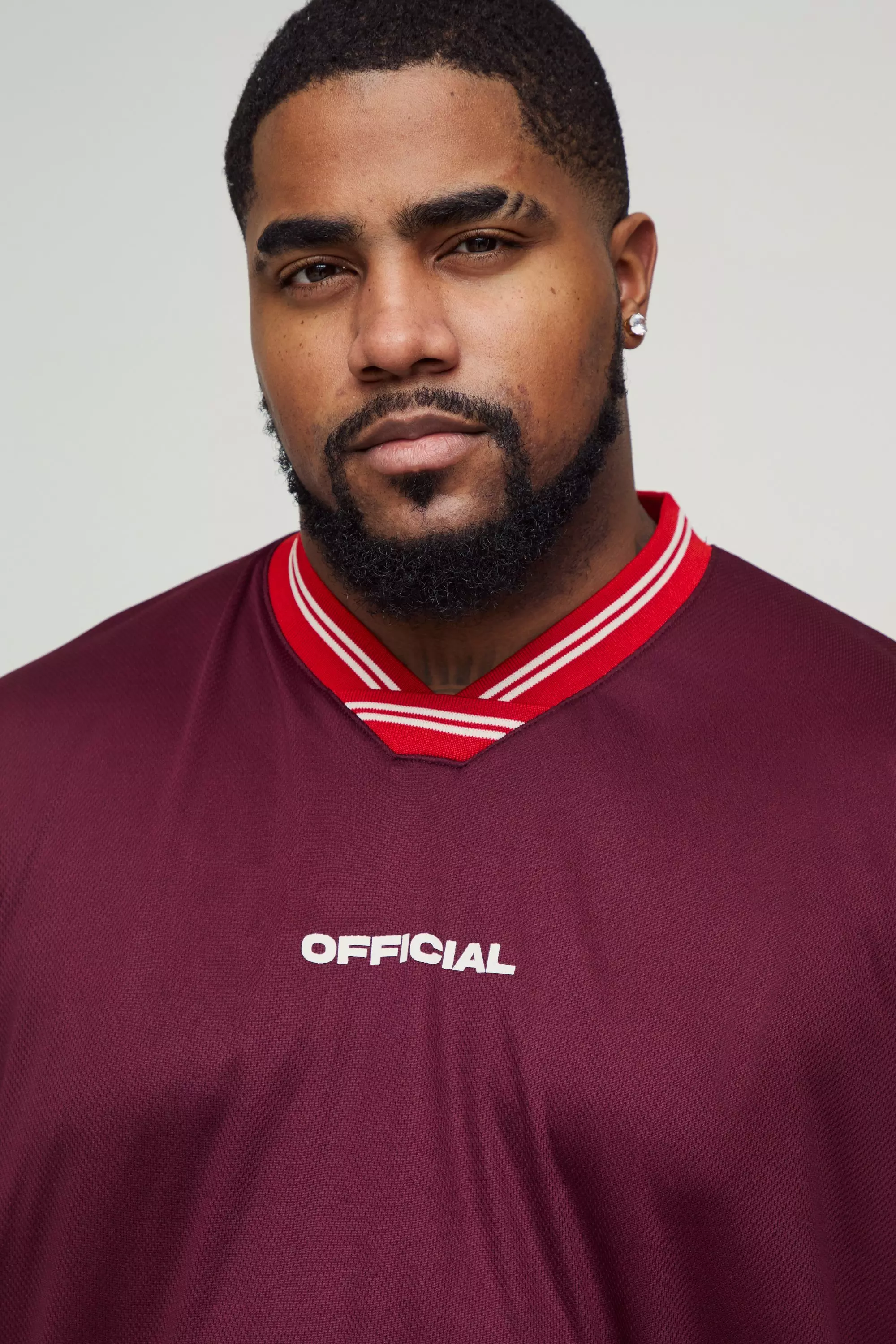 Red Plus Official Oversized Mesh Football T-shirt alternative image