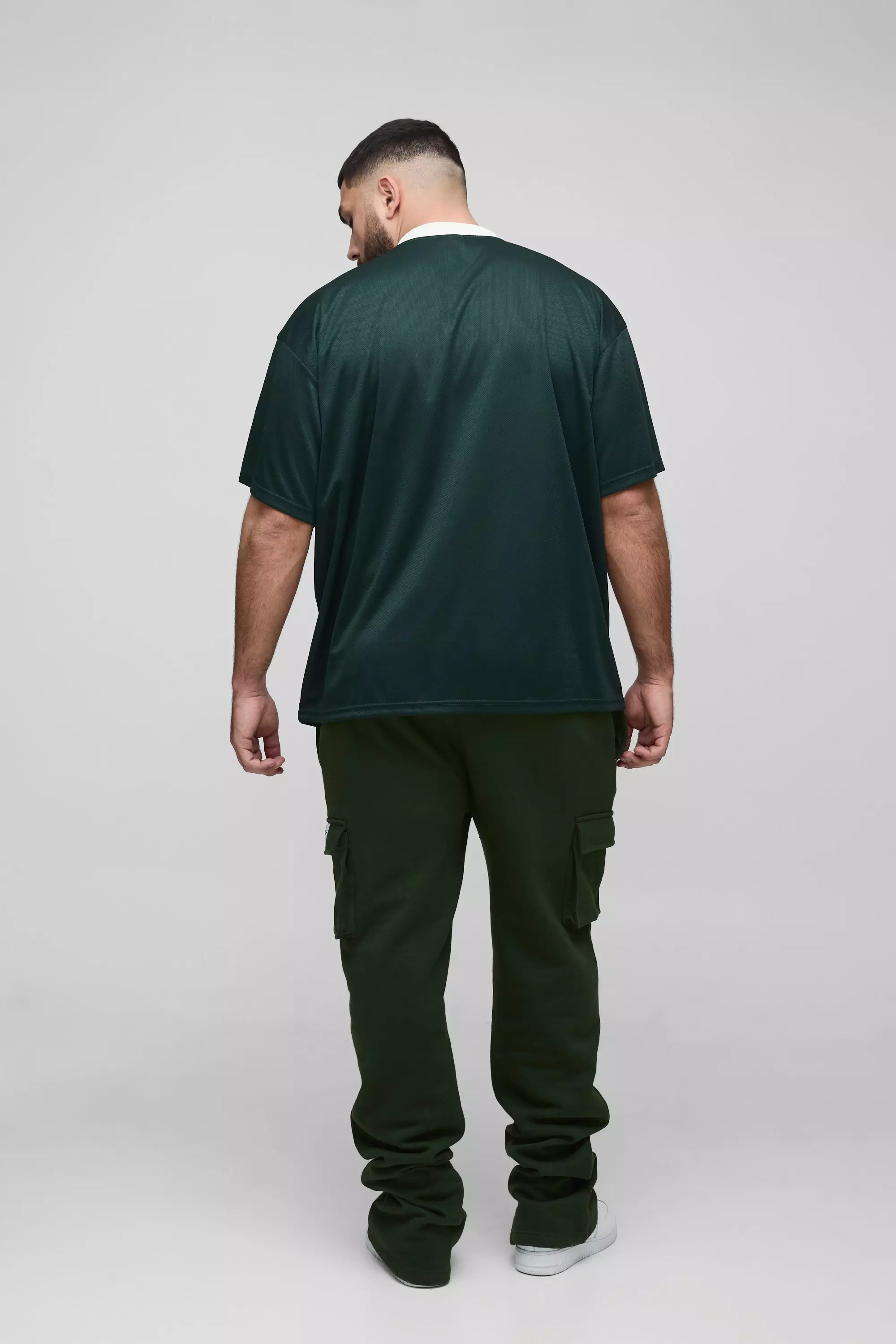 Forest Plus Oversized  V Neck Mesh T-shirt alternative image