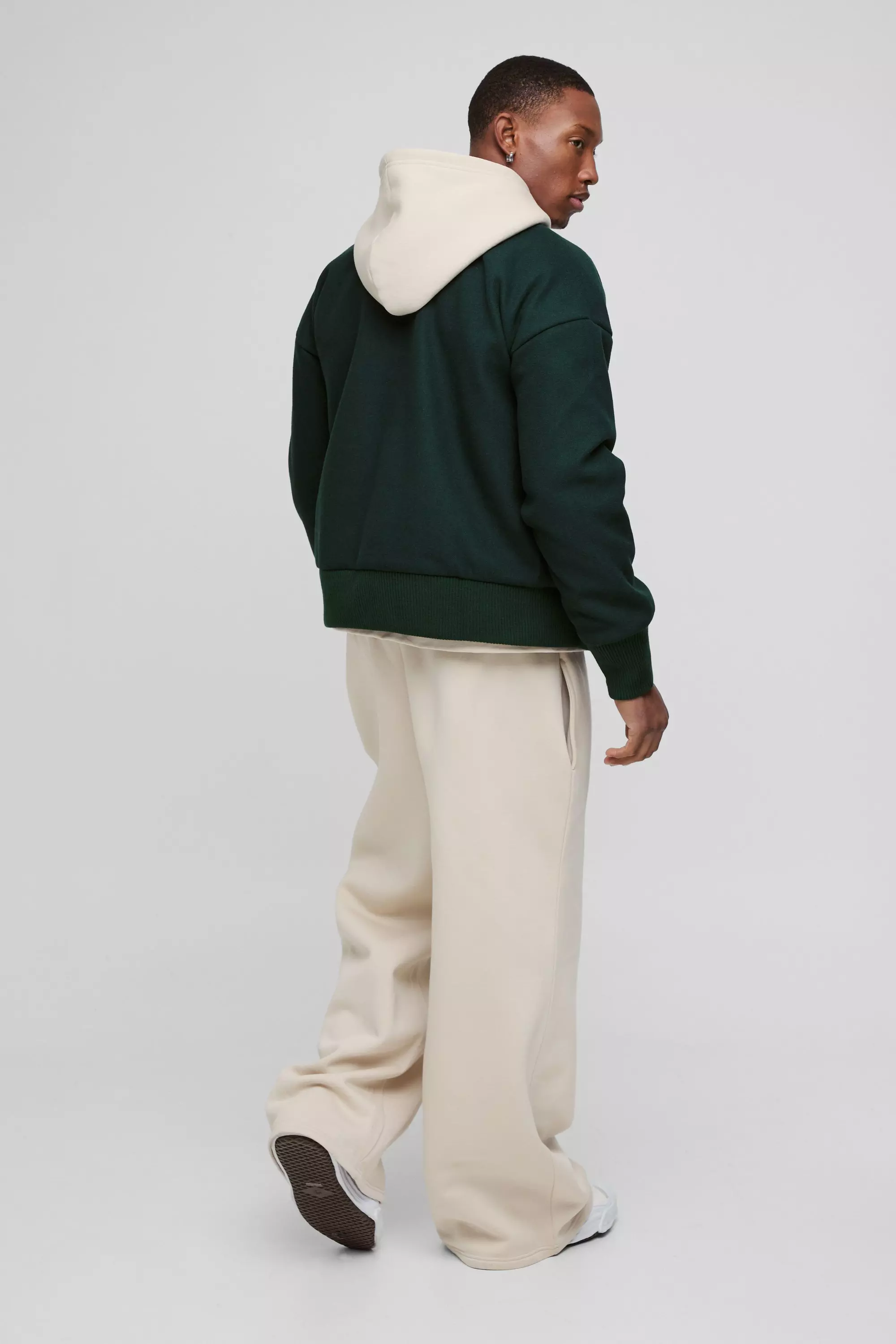Green Boxy Open Neck  Bomber Jacket alternative image