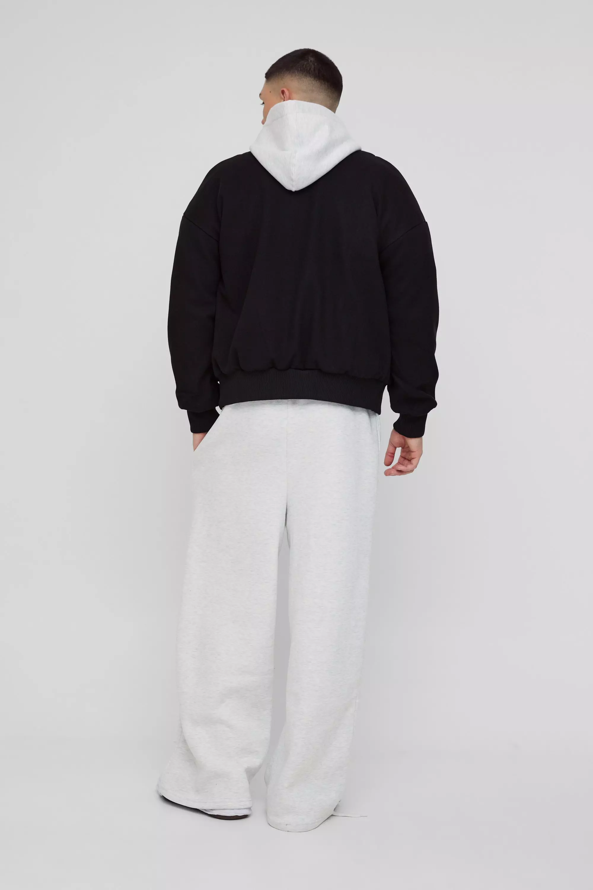 Bomber oversize à col ouvert, Black autre image