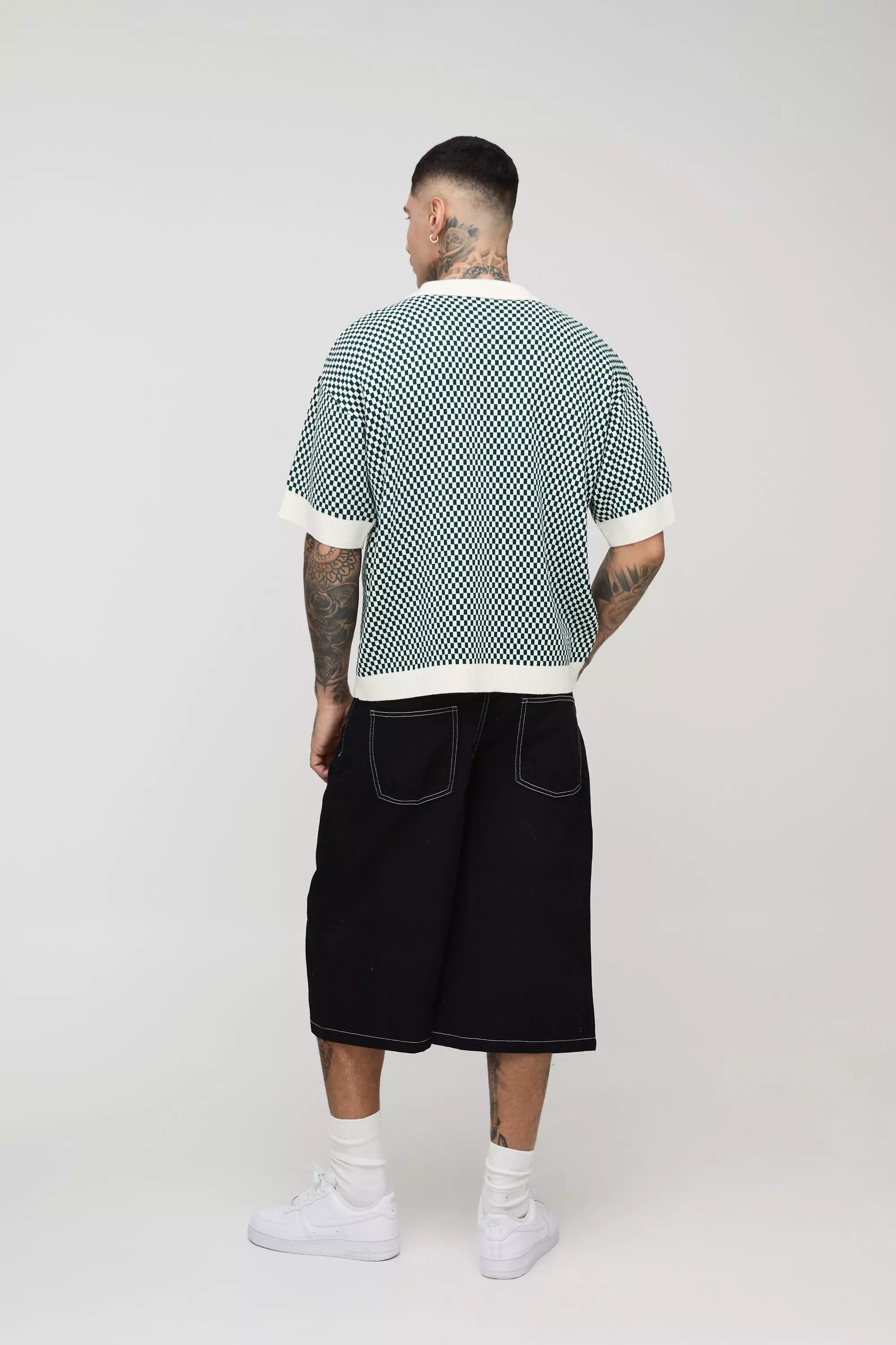 Tall Contrast Stitch Jorts | boohooMAN USA