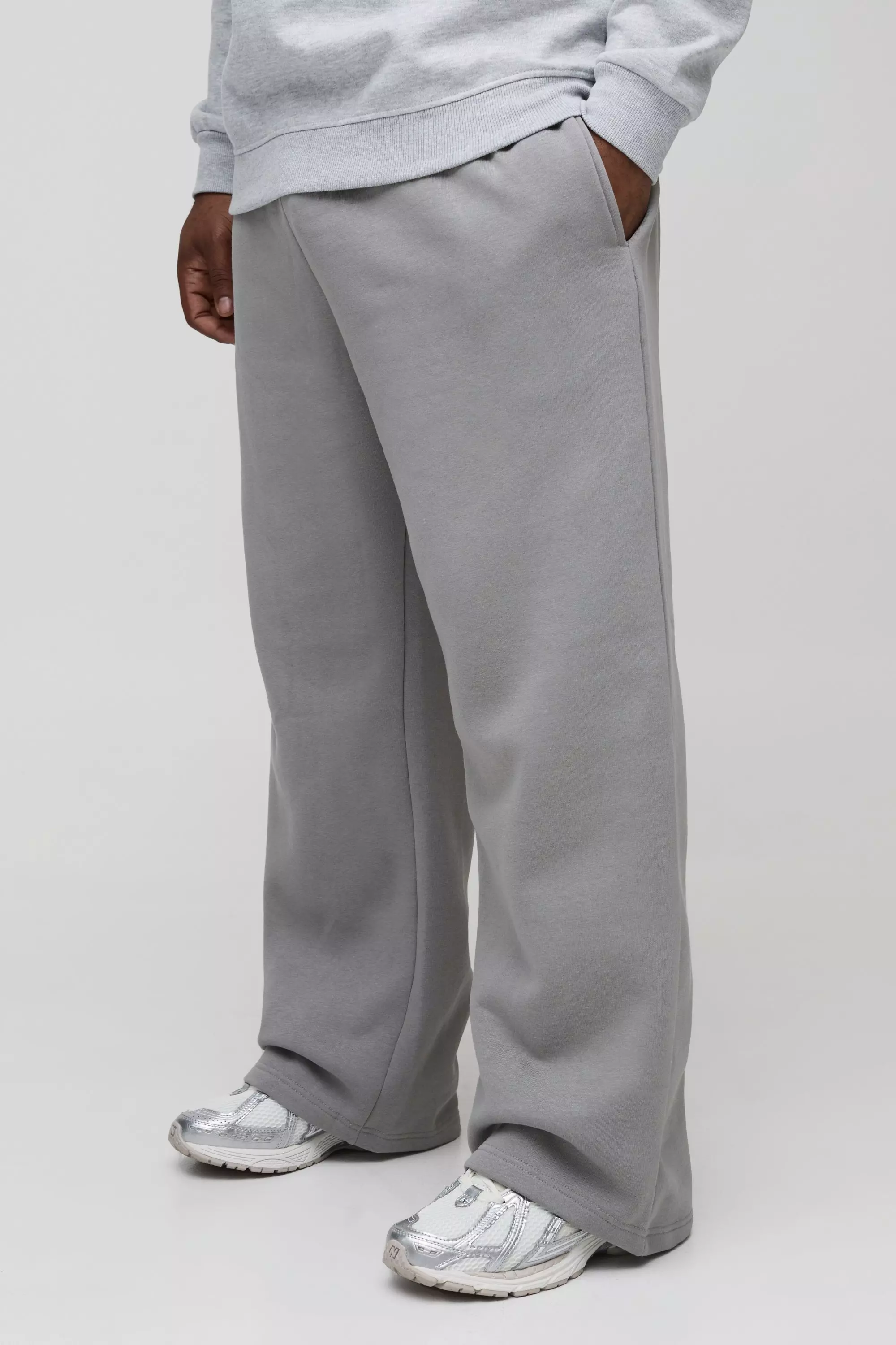 Dark grey Plus 330GSM Basic Straight Fit Joggers alternative image